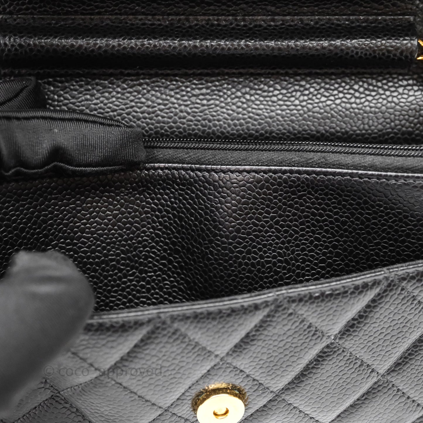 Chanel Quilted WOC Black Caviar Gold Hardware