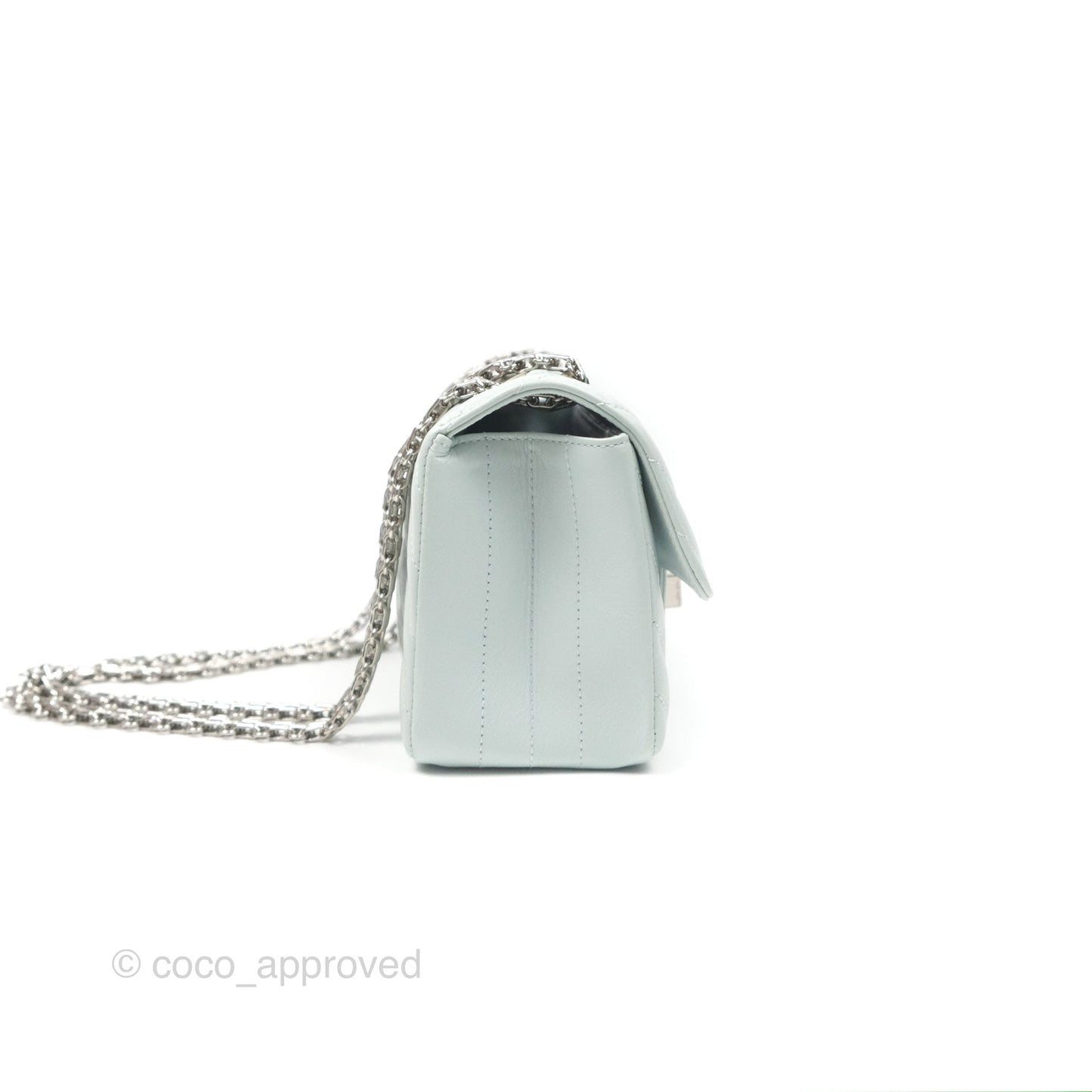 Chanel Mini Reissue 224 Blue Aged Calfskin Silver Hardware