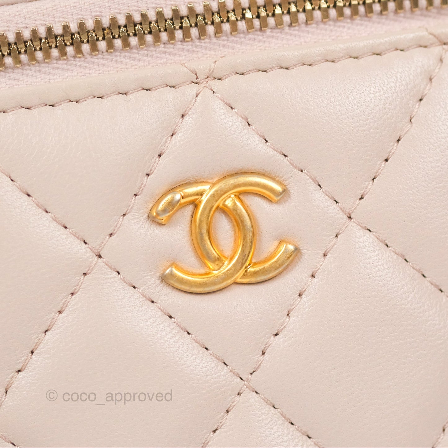 Chanel Classic Pearl Crush Mini Vanity With Chain Lilac Pink Lambskin Aged Gold Hardware