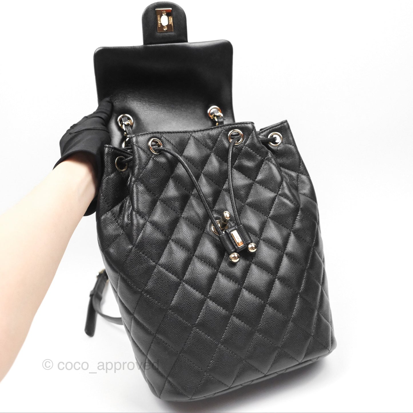 Chanel Mini Urban Spirit Backpack Black Caviar Gold Hardware 23S