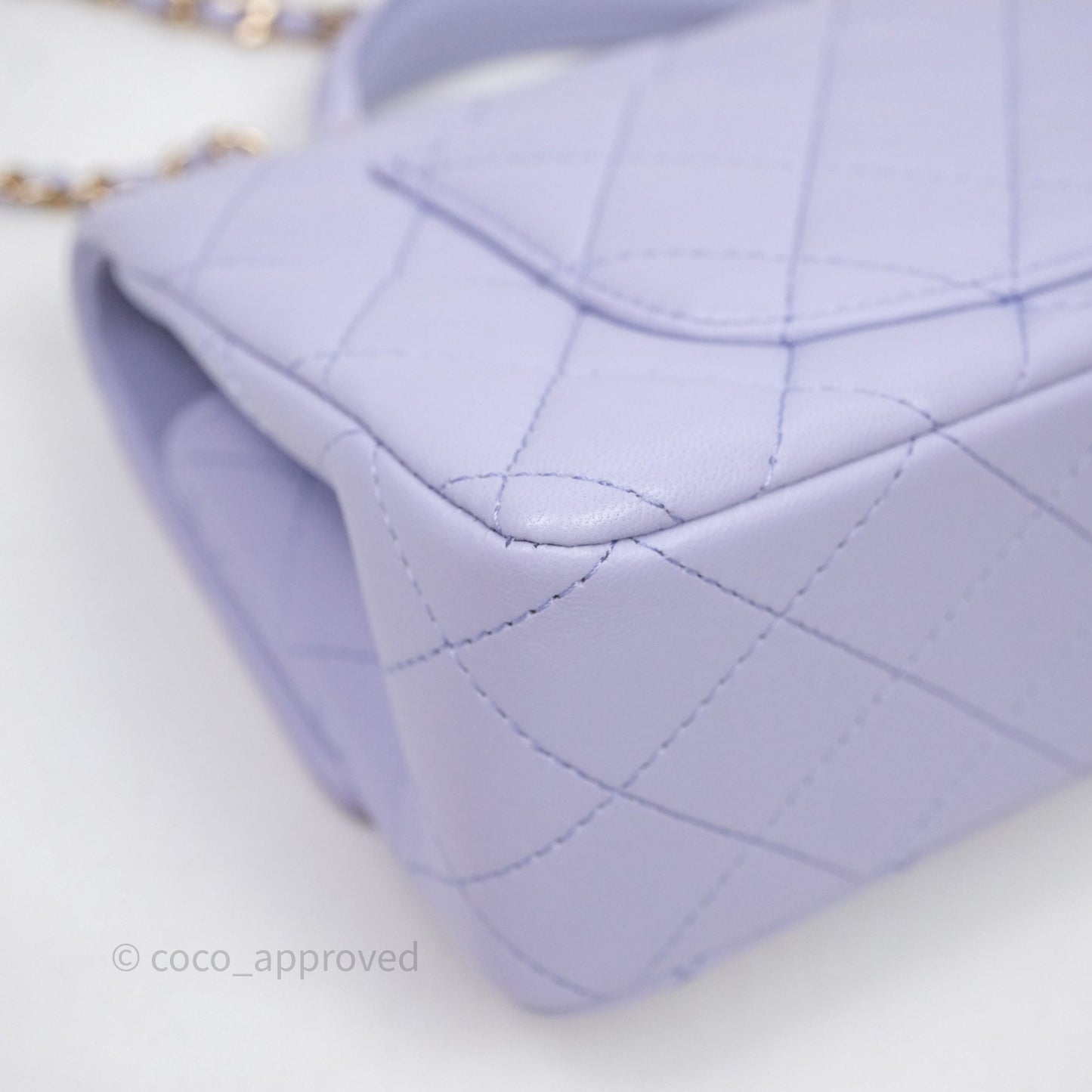 Chanel Top Handle Mini Rectangular Flap Bag Lilac Lambskin Gold Hardware