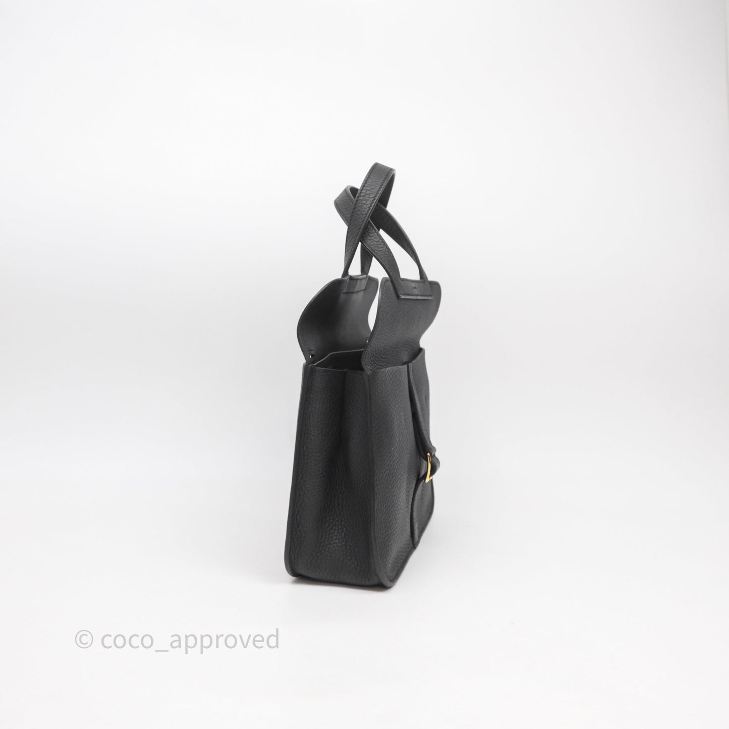 Hermès Halzan 25 Taurillon Clemence 89 Noir Gold Hardware