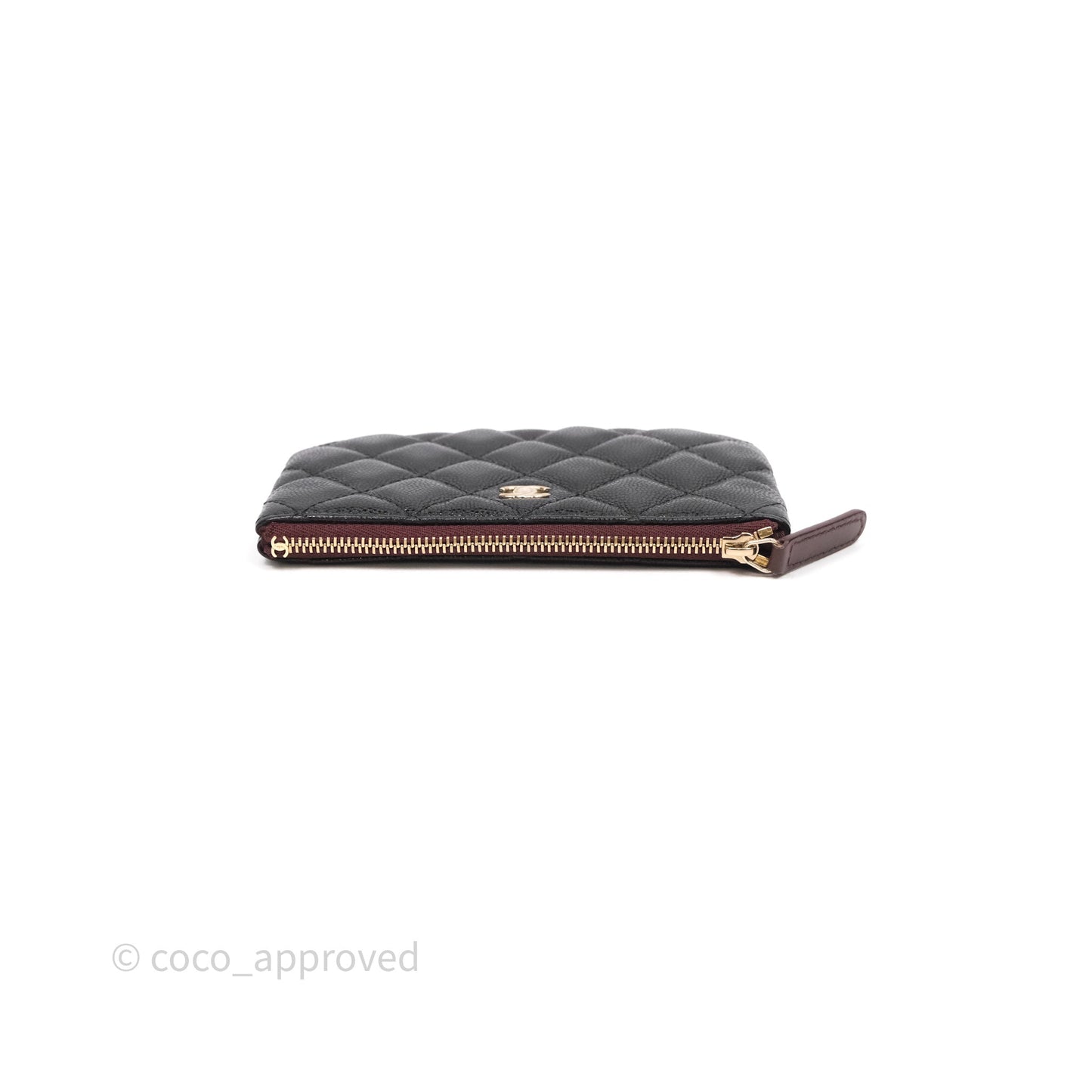 Chanel Quilted Mini O case Black Caviar Gold Hardware