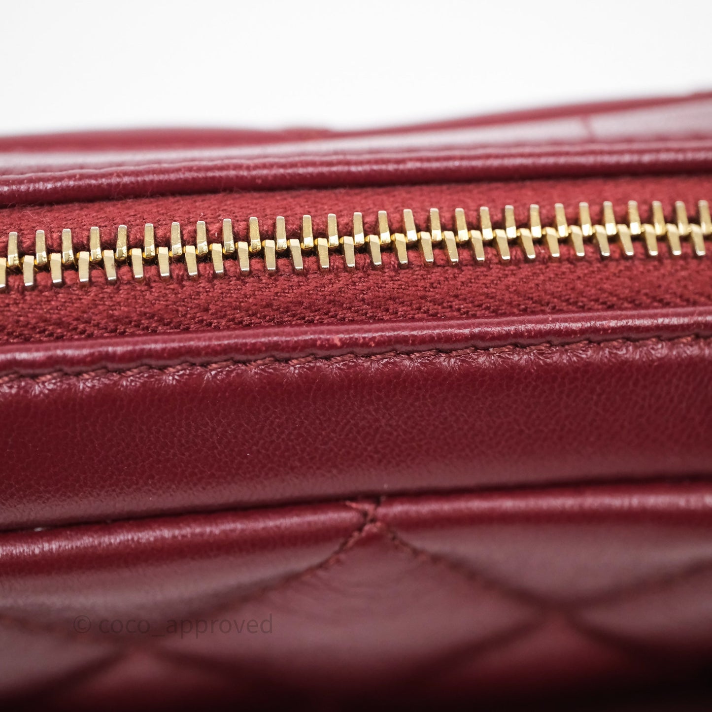 Chanel Small Camera Bag Burgundy Lambskin Gold Hardware