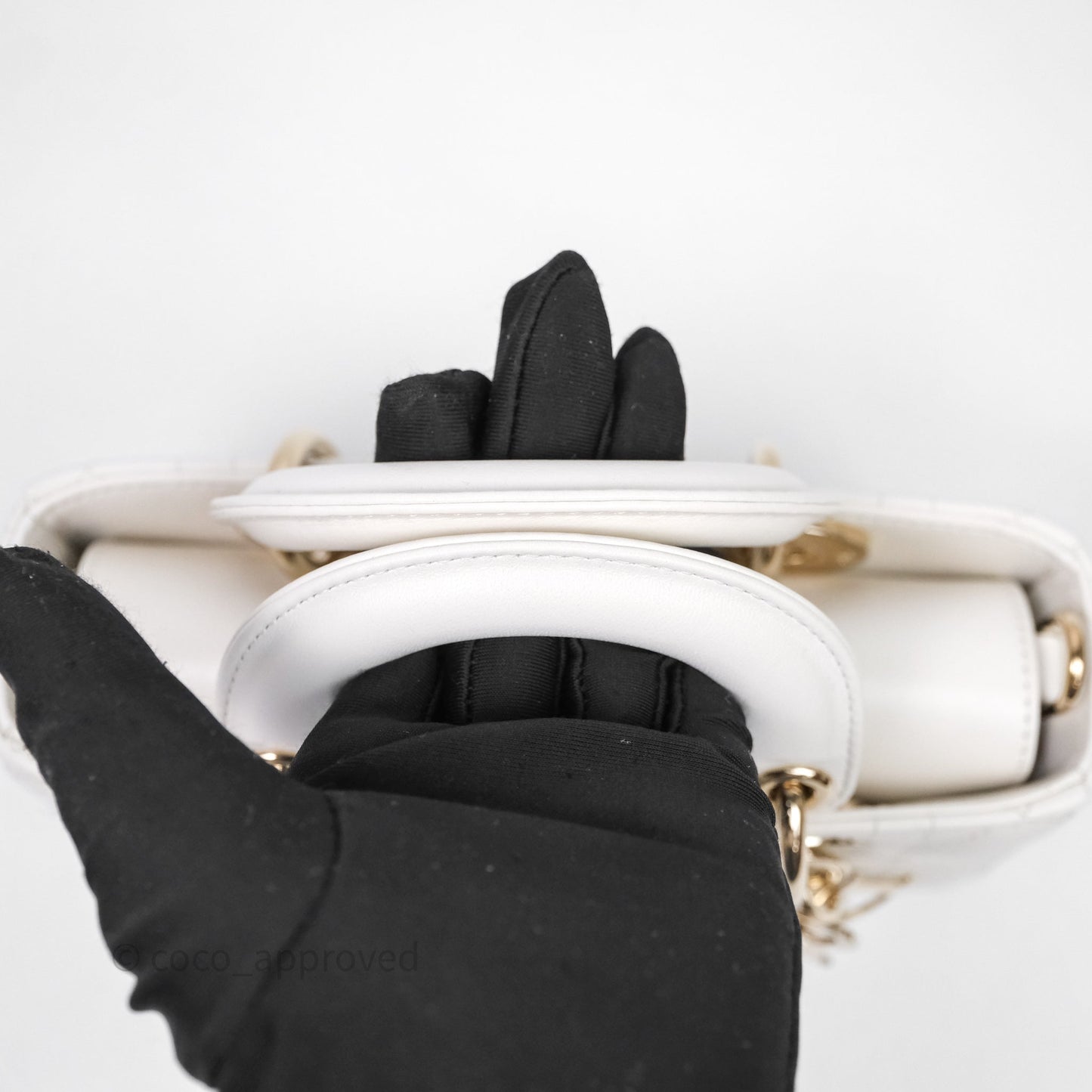Christian Dior Mini Lady D-Joy White Light Gold Hardware
