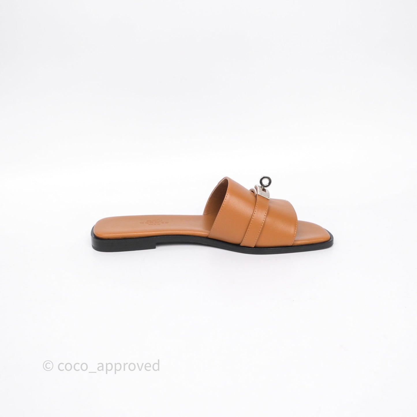 Hermès Giulia Sandals Gold 37 Palladium Hardware Size 36.5