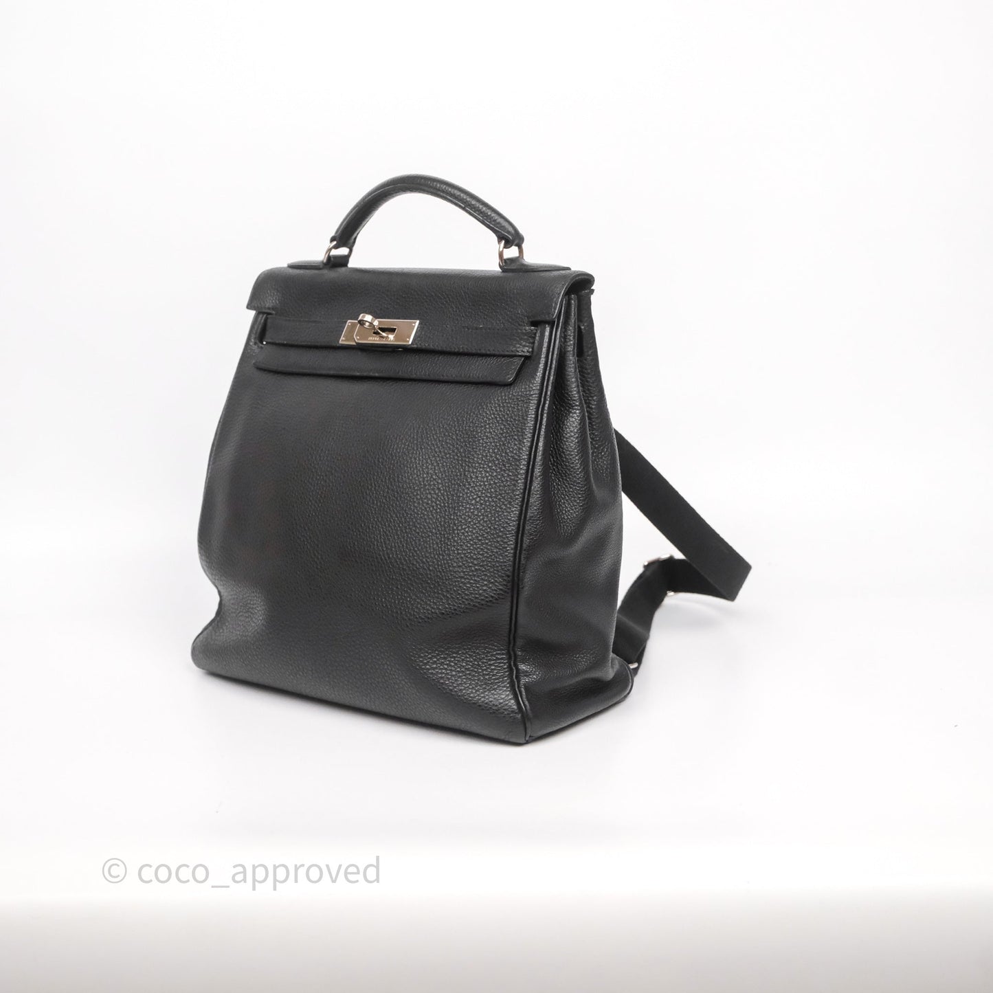 Hermès Kelly Ado Backpack GM Black Noir 89 Togo Palladium Hardware