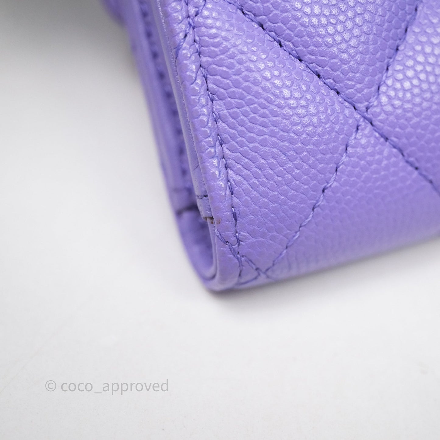 Chanel Classic Flap Wallet Purple Caviar Gold Hardware⁣ 20S