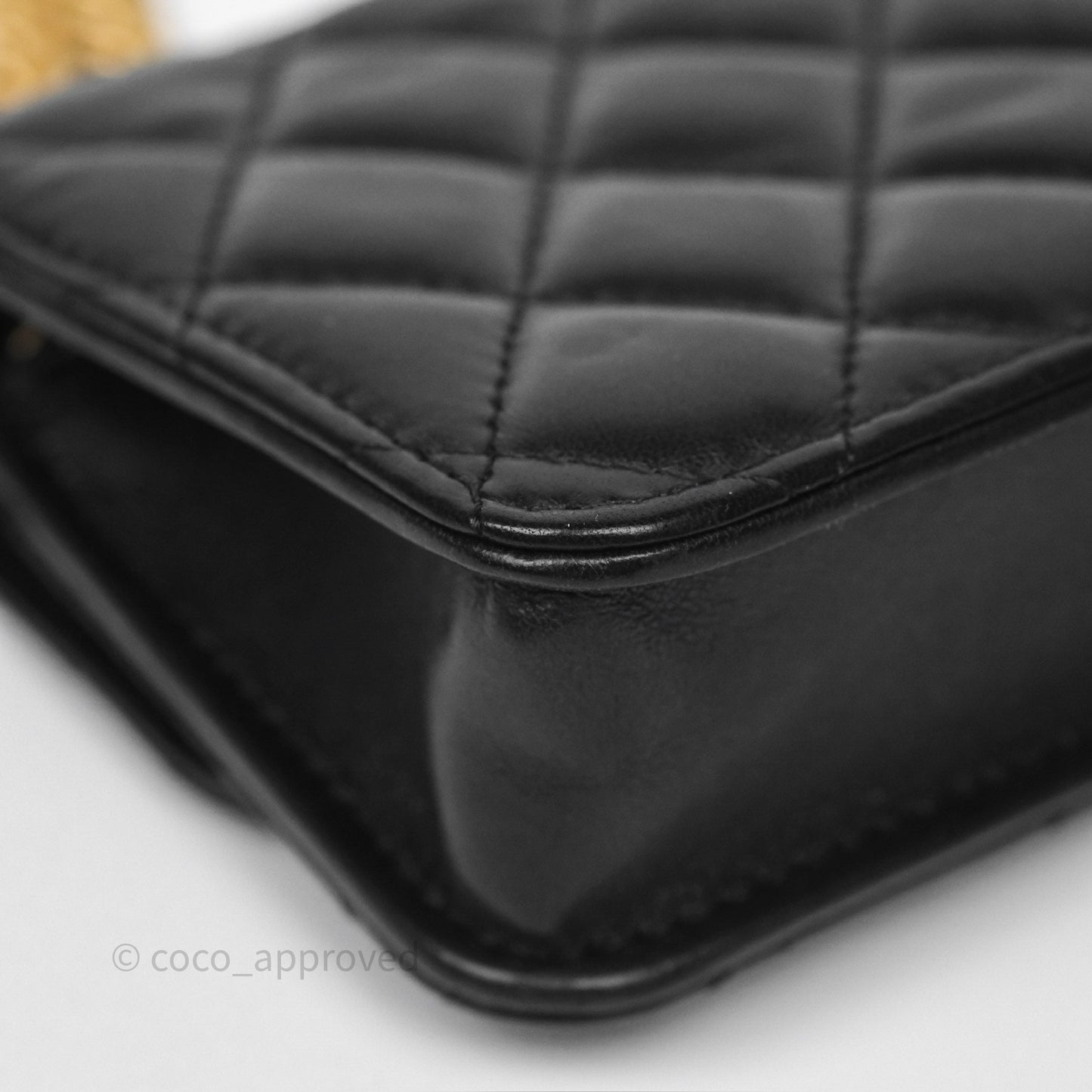 Chanel All Slide Adjustable Chain Phone Holder WOC Black Lambskin