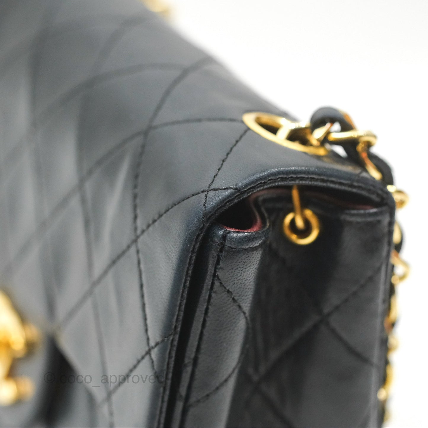 Chanel Vintage Mini Square Black Lambskin 24K Gold Hardware