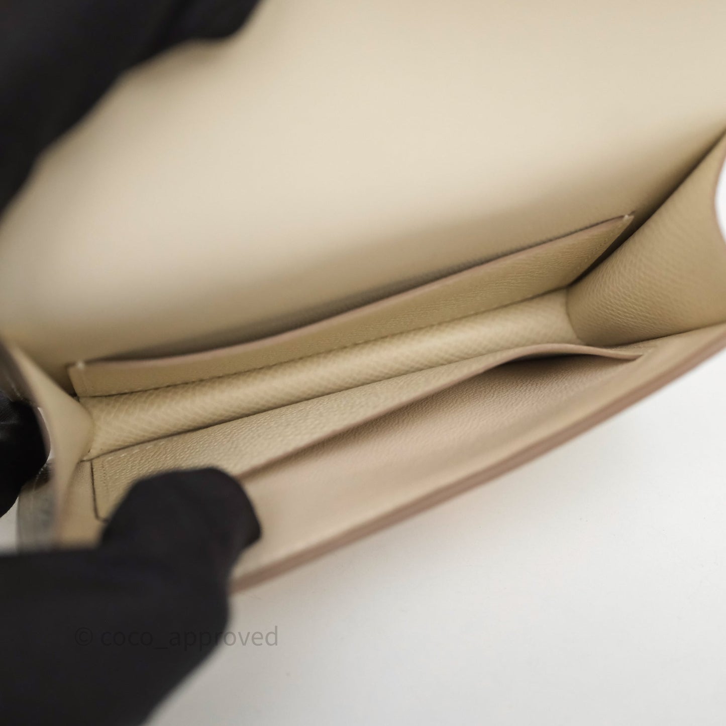 Hermès Constance Slim Wallet Craie 10 Epsom Rose Gold Hardware