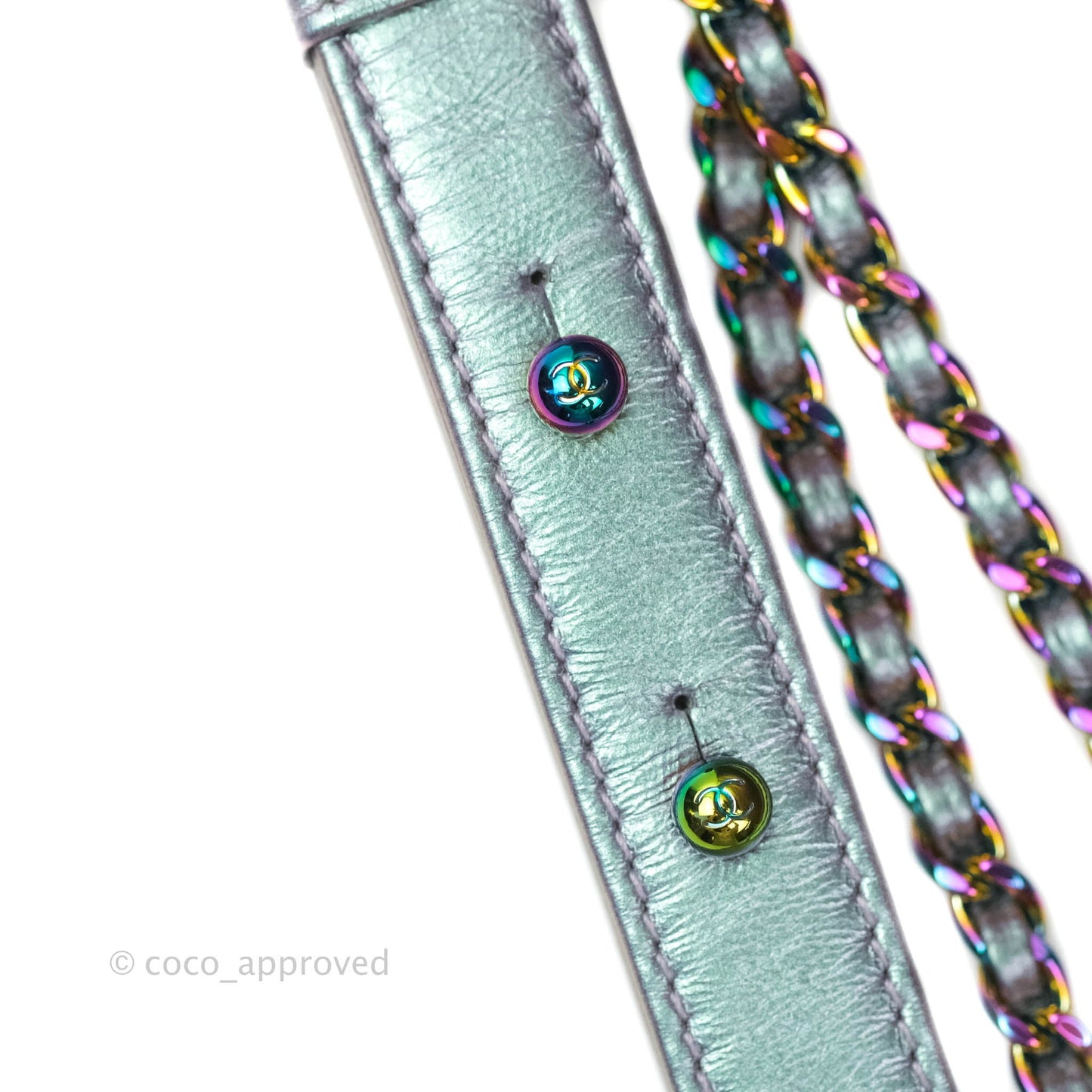 Chanel Medium Gabrielle Metallic Purple Black Aged Calfskin Rainbow Hardware