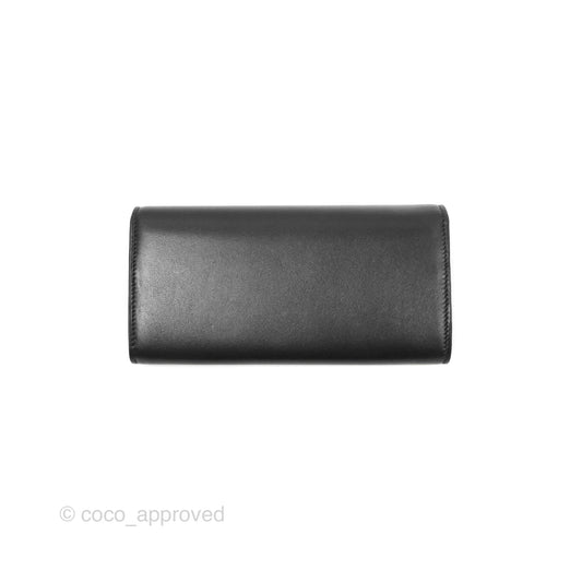 Celine Large Wallet Triomphe in Shiny Calfskin Black Gold Hardware