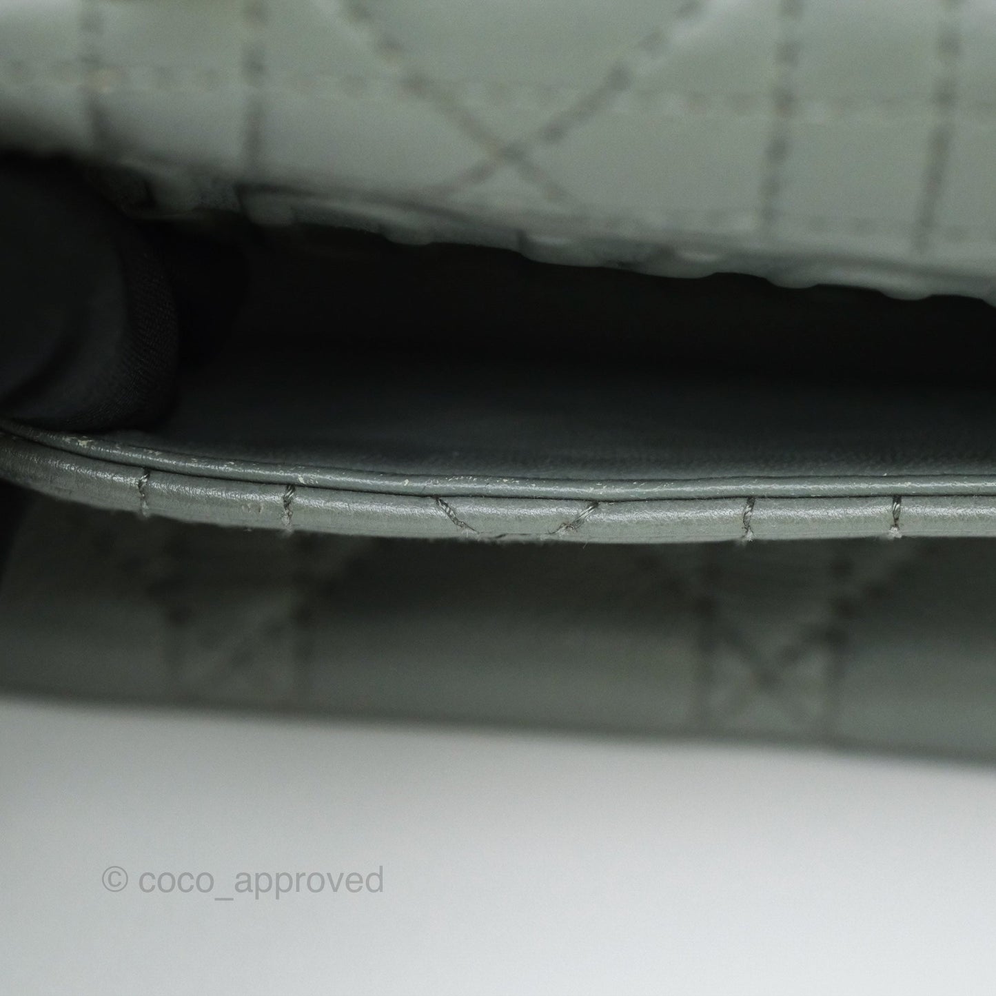 Dior Small Caro Bag Grey Supple Cannage Calfskin