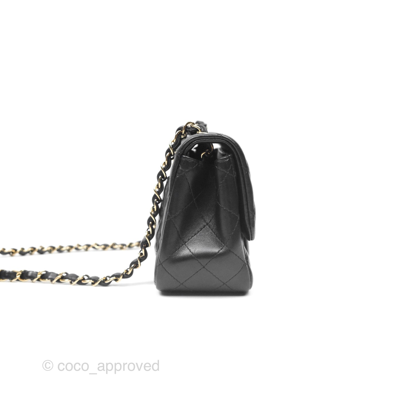 Chanel Mini Square Black Lambskin Gold Hardware