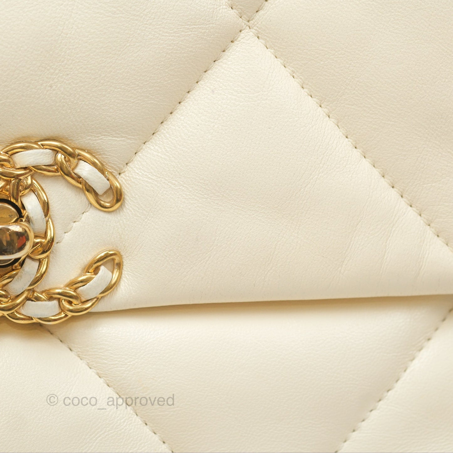 Chanel 19 Small Ivory Cream Mixed Hardware