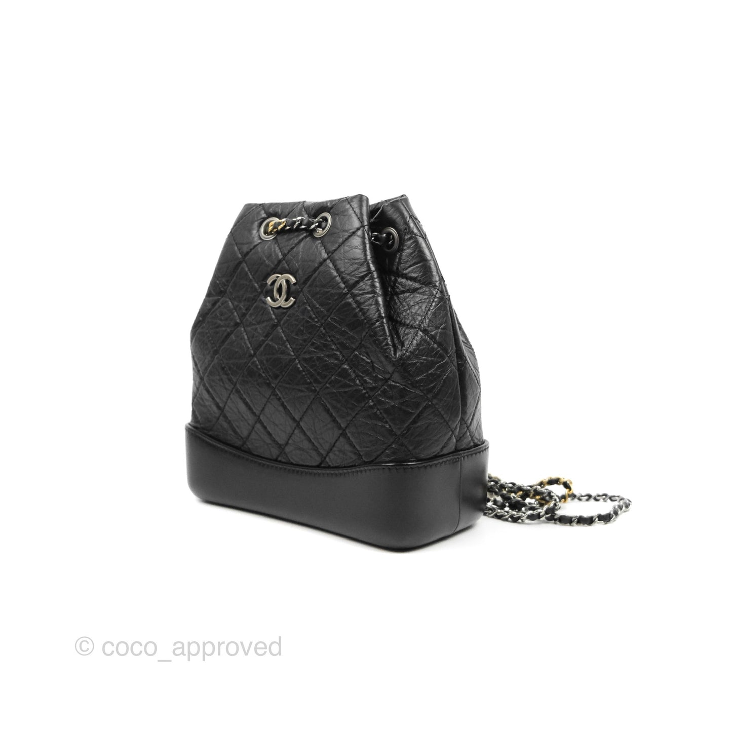Chanel Small Gabrielle Backpack Black Aged Calfskin