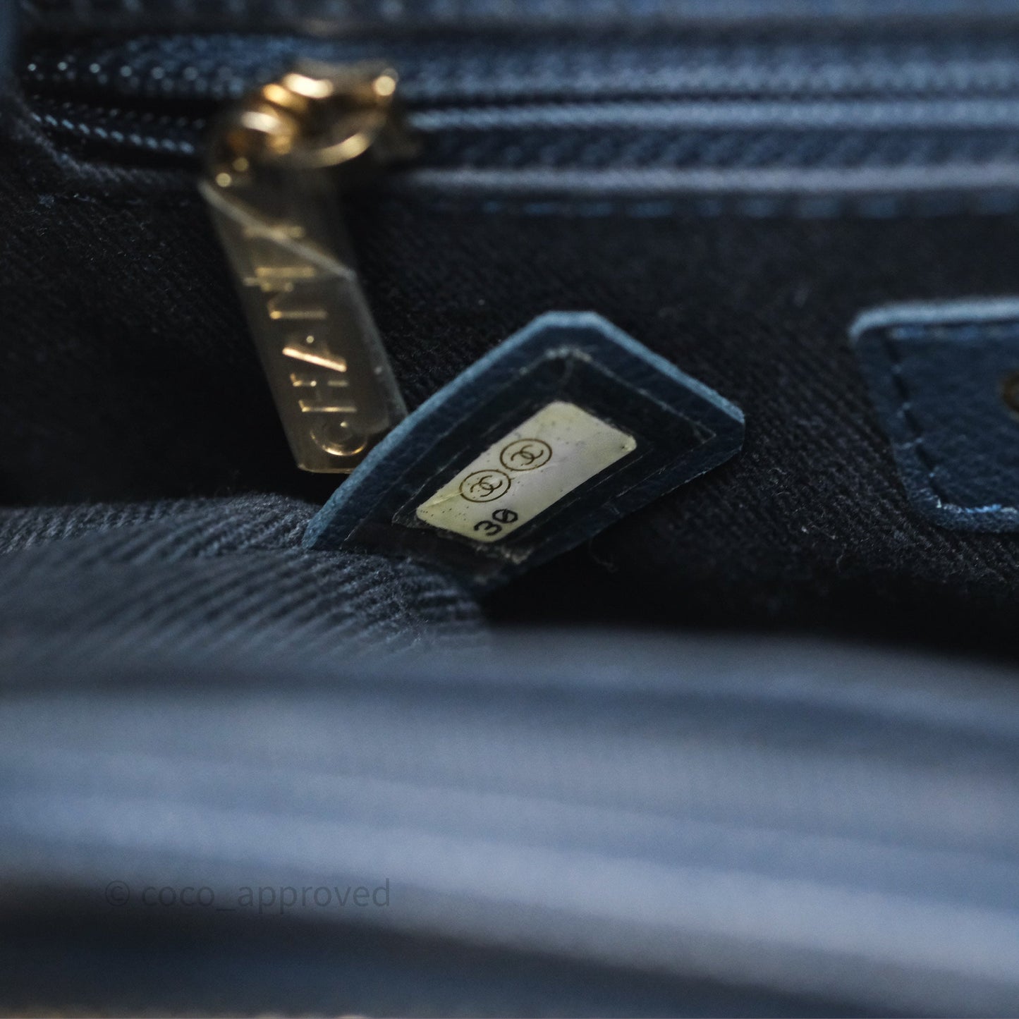 Chanel Quilted Small Business Affinity Flap Navy Caviar Gold Hardware