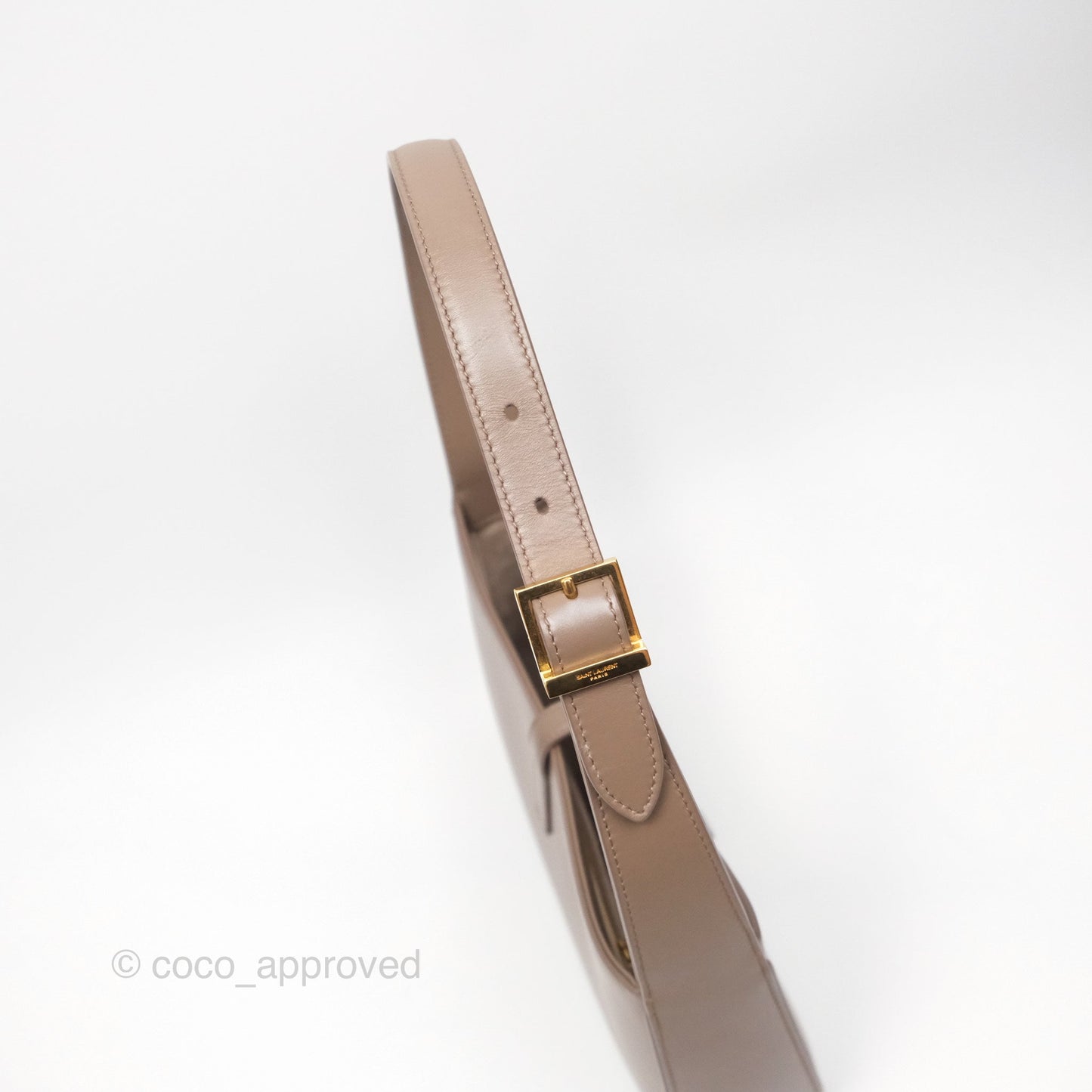 Saint Laurent Le 5 À 7 Taupe Calfskin Bronze Brass Hardware