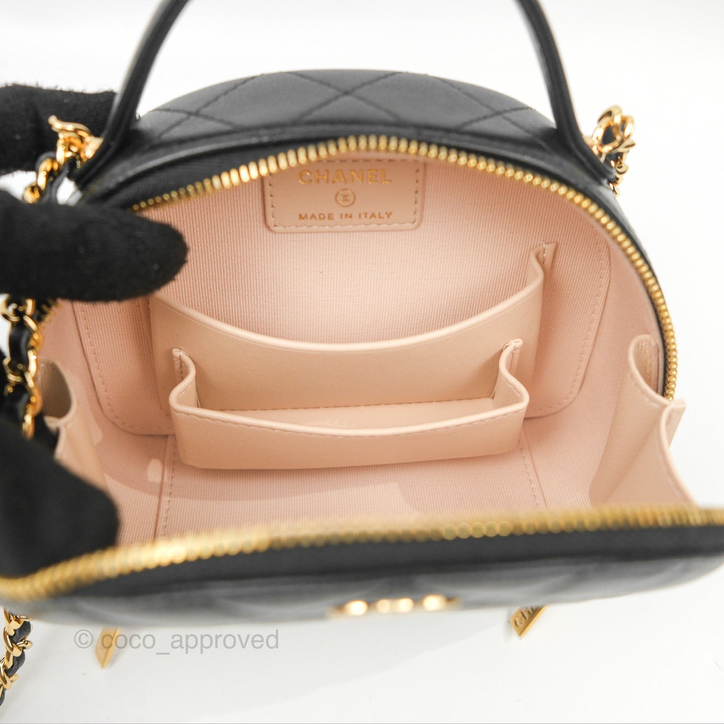 Chanel Small Clutch With Chain Black Lambskin Gold Hardware 23C