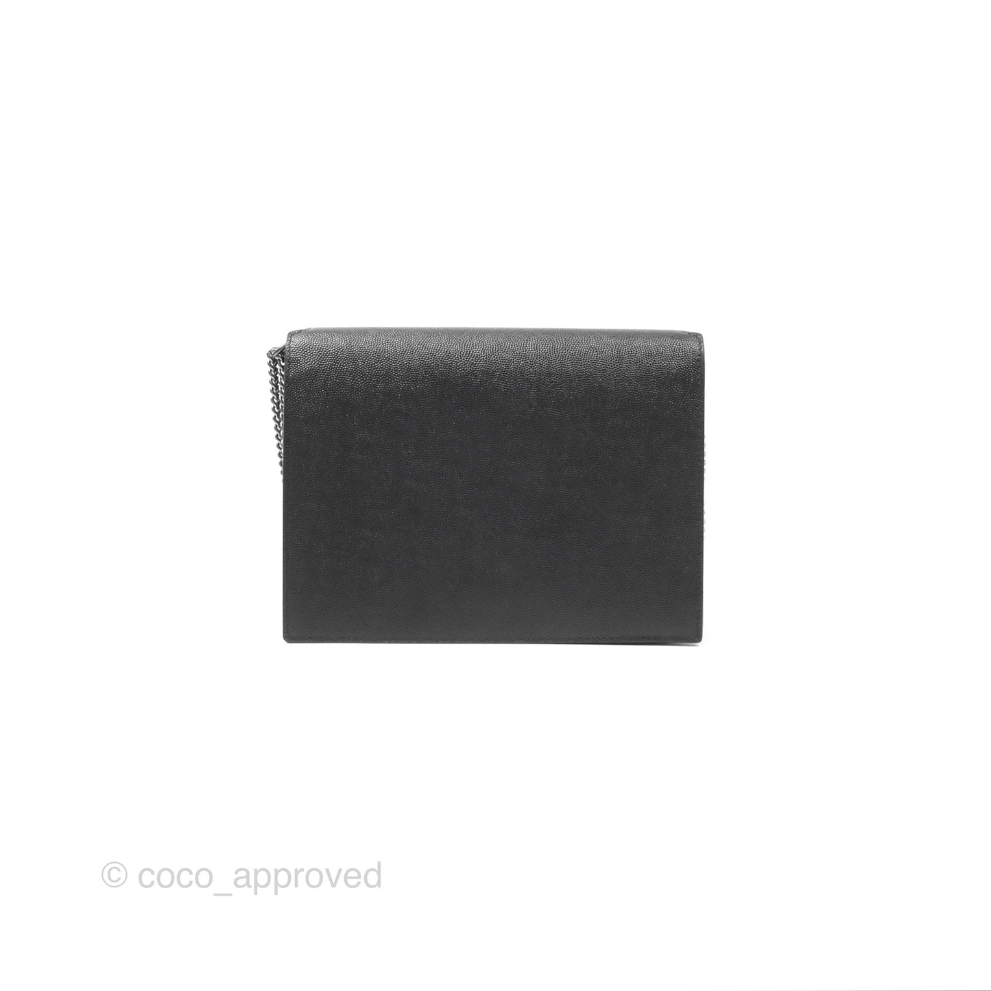 Saint Laurent Cassandra in Grain De Poudre Embossed Leather Black
