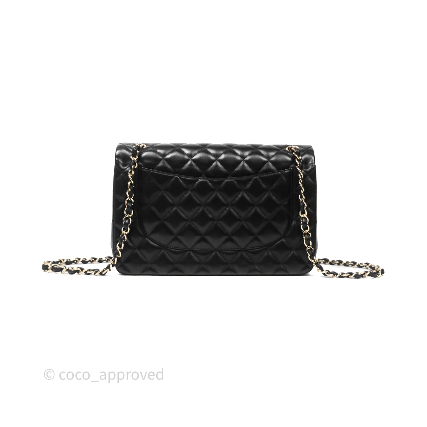 Chanel Classic Jumbo Double Flap Black Lambskin Bag Gold Hardware