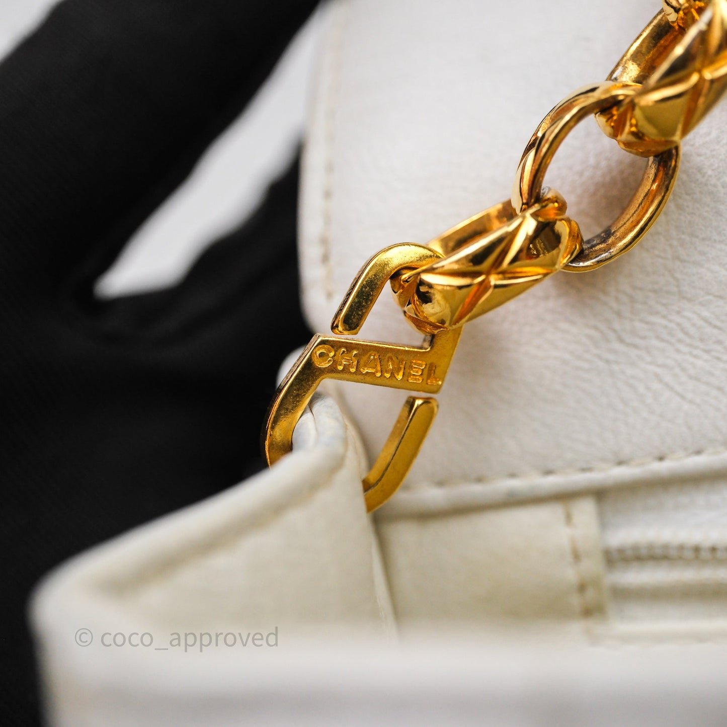 Chanel Vintage Mini Bijoux Chain Flap Bag White Gold Hardware