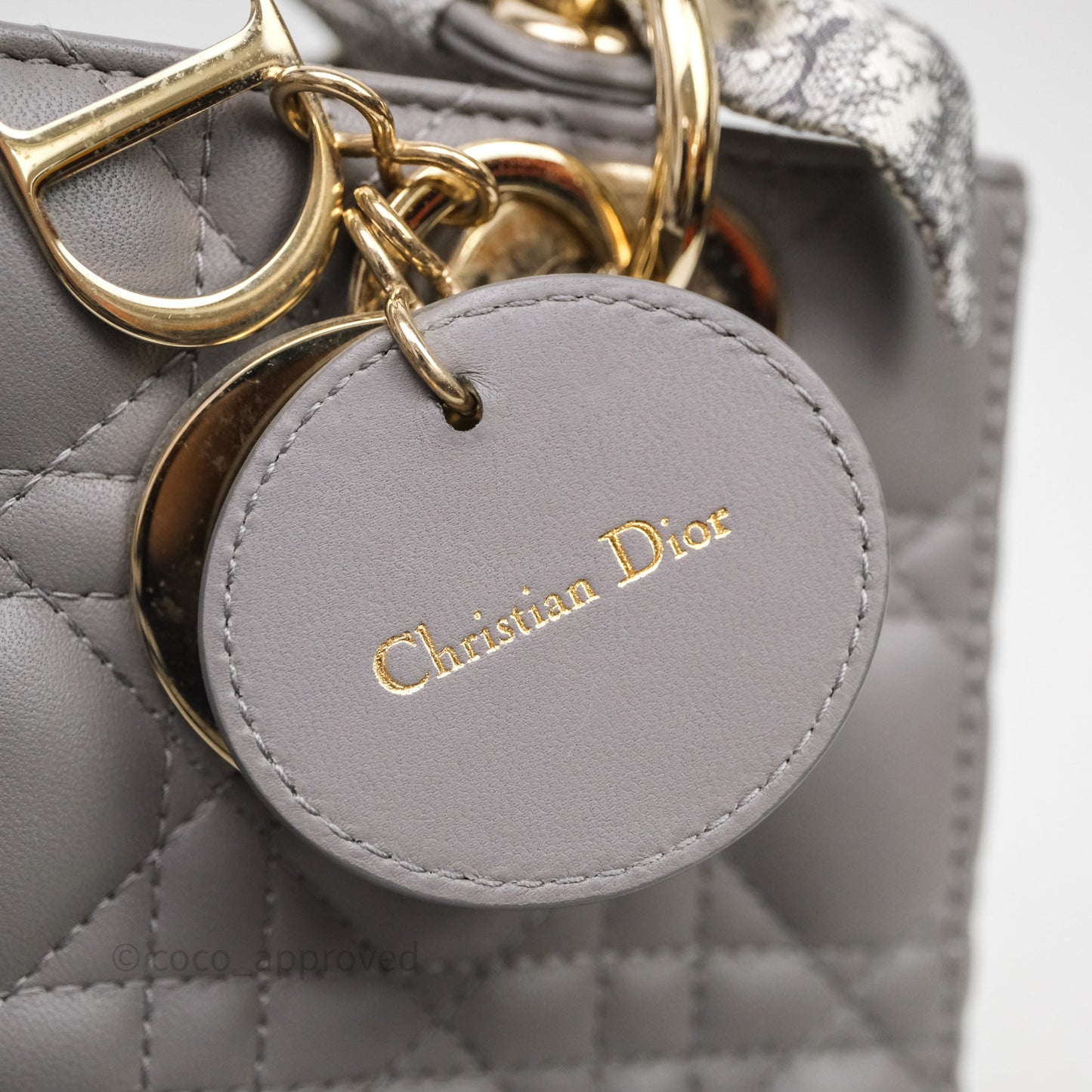 Christian Dior Small Lady Dior Grey Lambskin Gold Hardware
