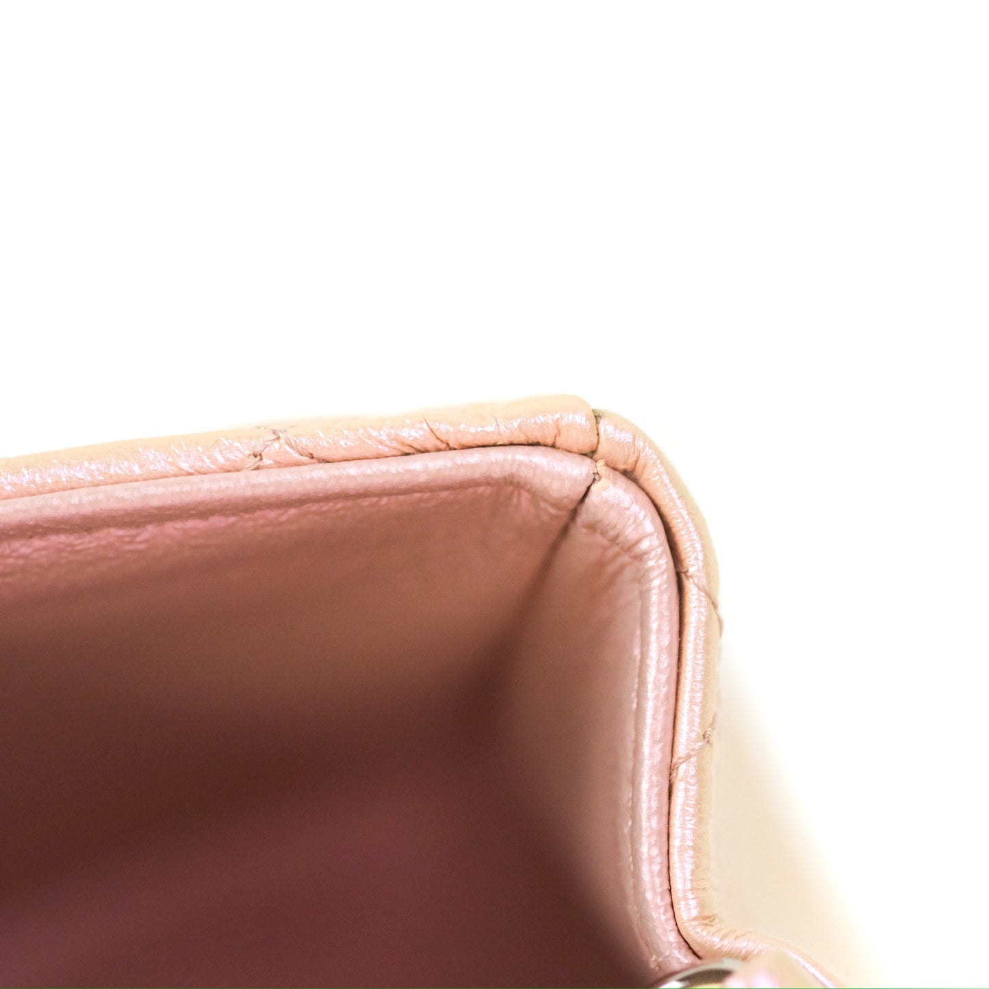 Chanel Quilted Mini Rectangular Iridescent Pink Calfskin Silver Hardware