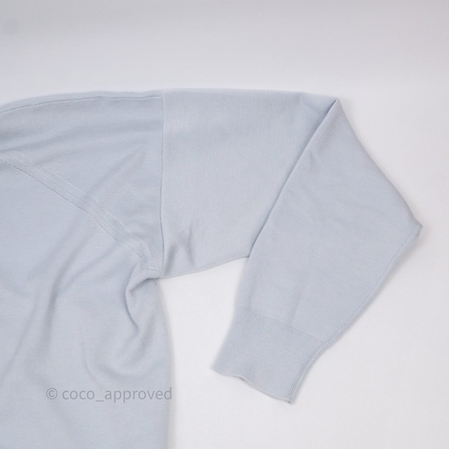 Hermès V-Neck Cardigans Silk/ Cashmere Baby Blue Size 34