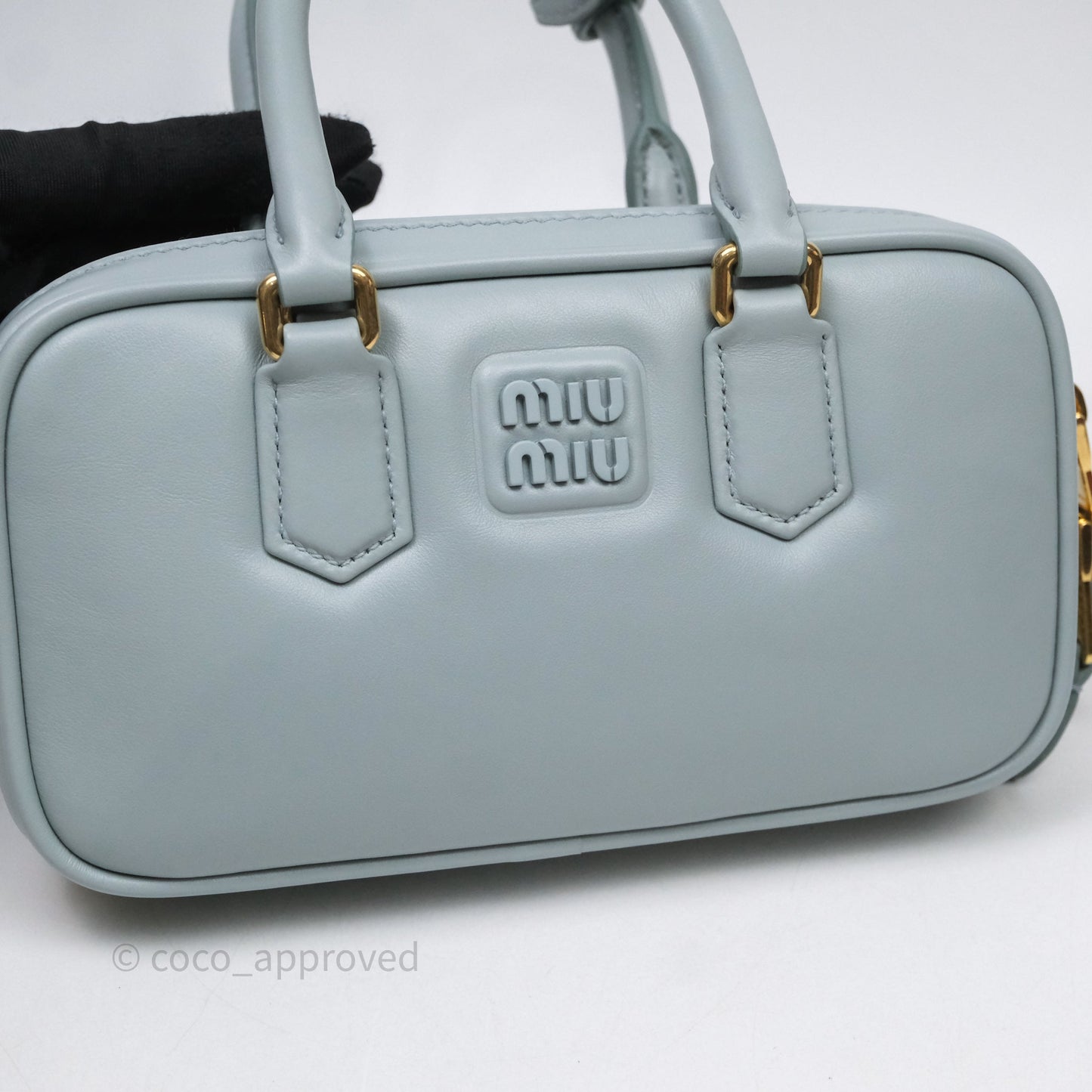Miu Miu Arcadie Mini Bag Lago Blue Gold Hardware