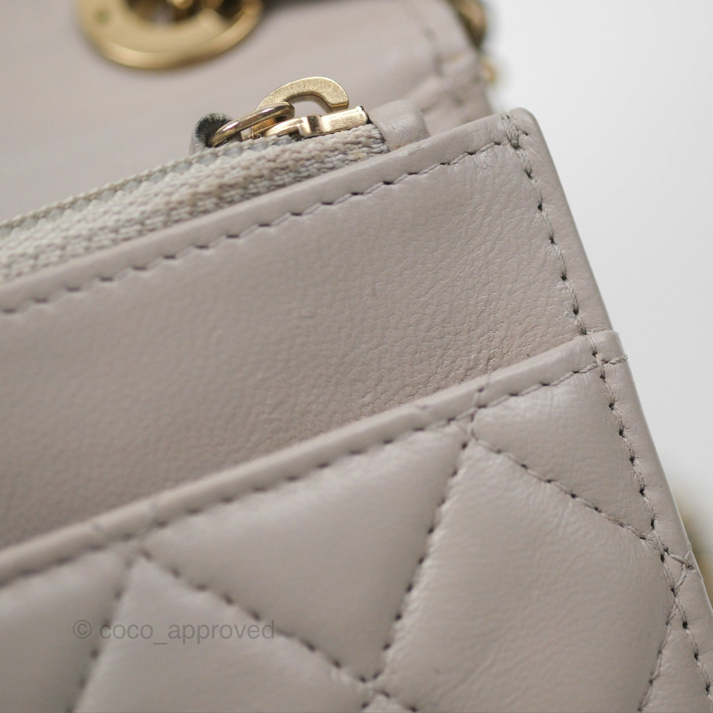 Chanel Trendy CC WOC Quilted Grey Lambskin Gold Hardware
