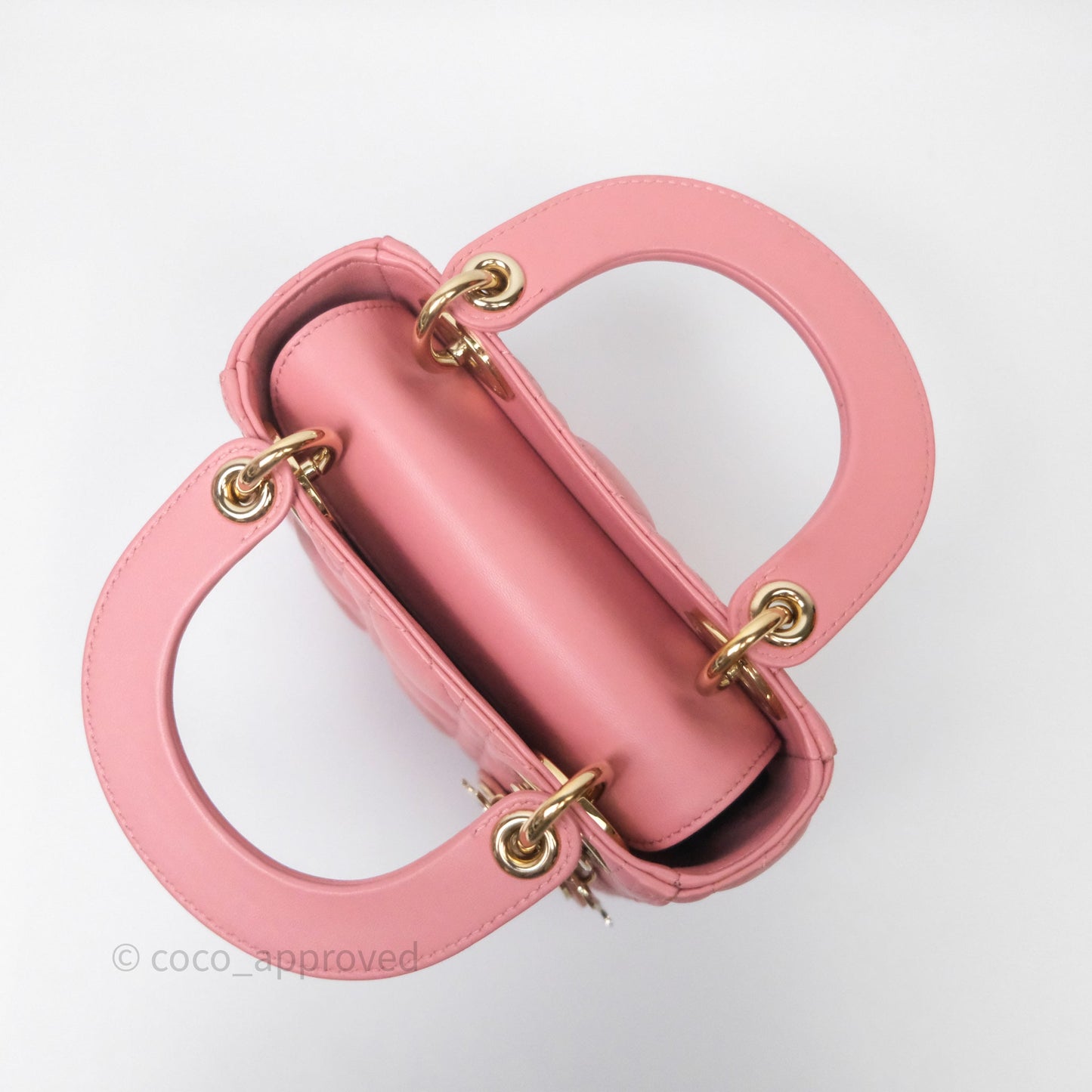 Christian Dior Mini Lady Dior My ABCDior Bag Pink Cannage Lambskin Gold Haardware