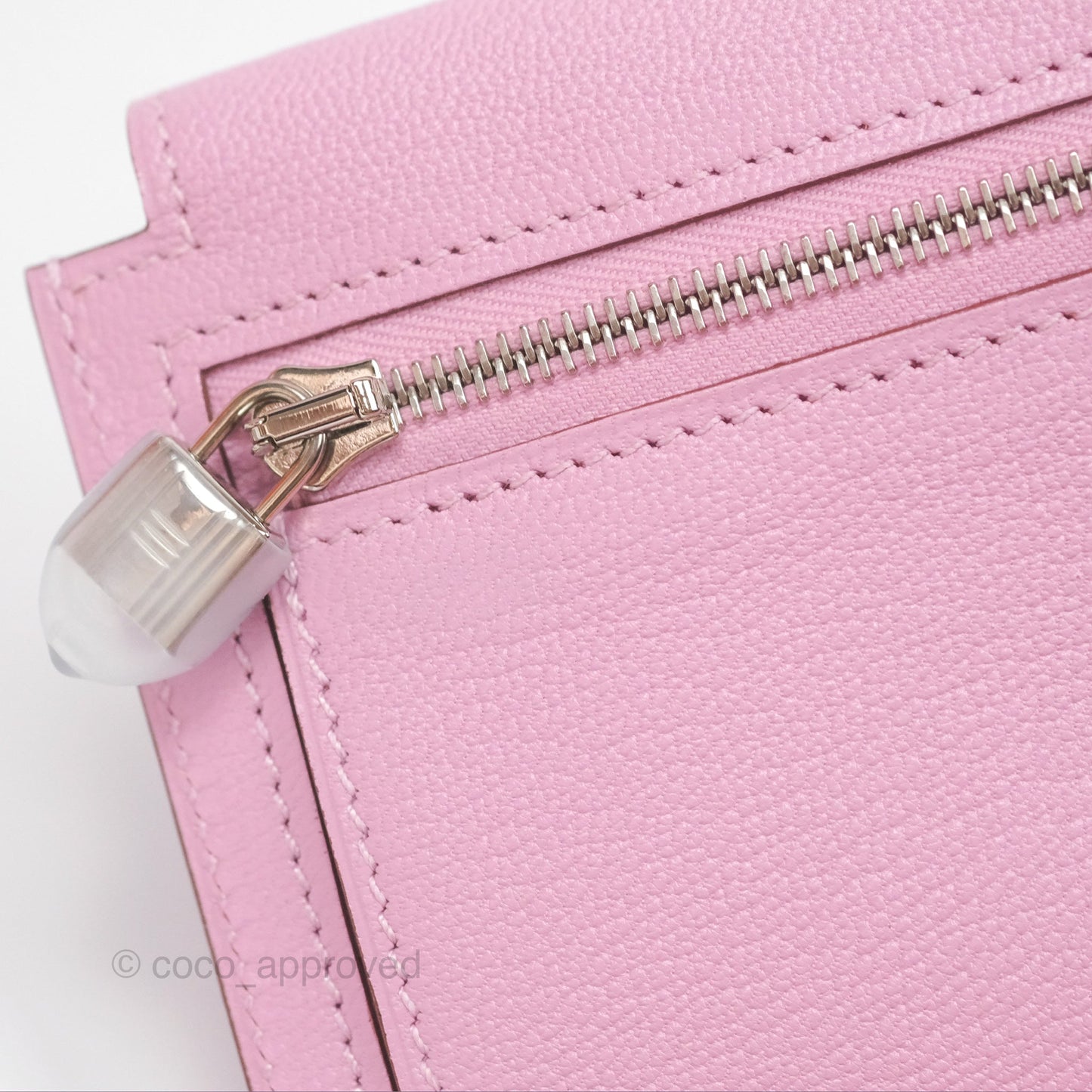 Hermès Kelly Pocket Compact Wallet Mauve Sylvester Palladium Hardware