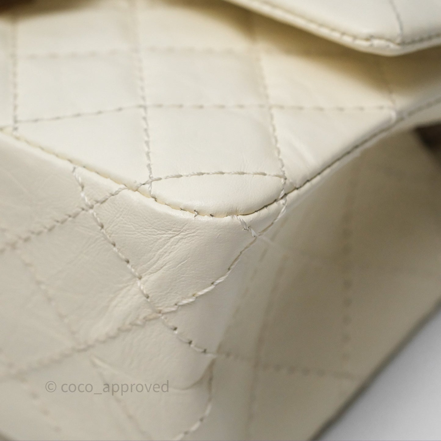 Chanel Mini Reissue 224 White Ivory Aged Calfskin Aged Gold Hardware