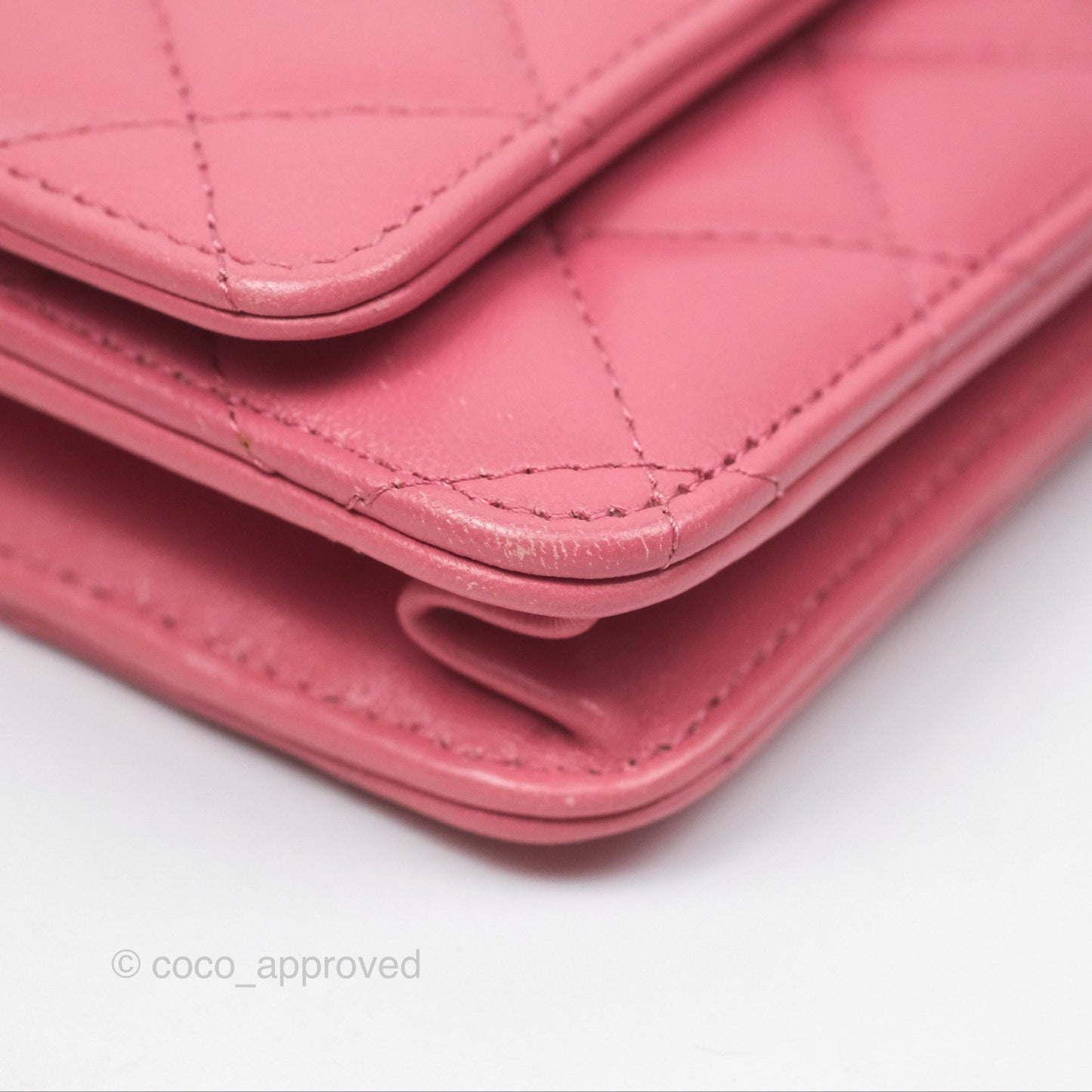 Chanel All Slide Wallet on Chain WOC Adjustable Chain Quilted Pink Lambskin