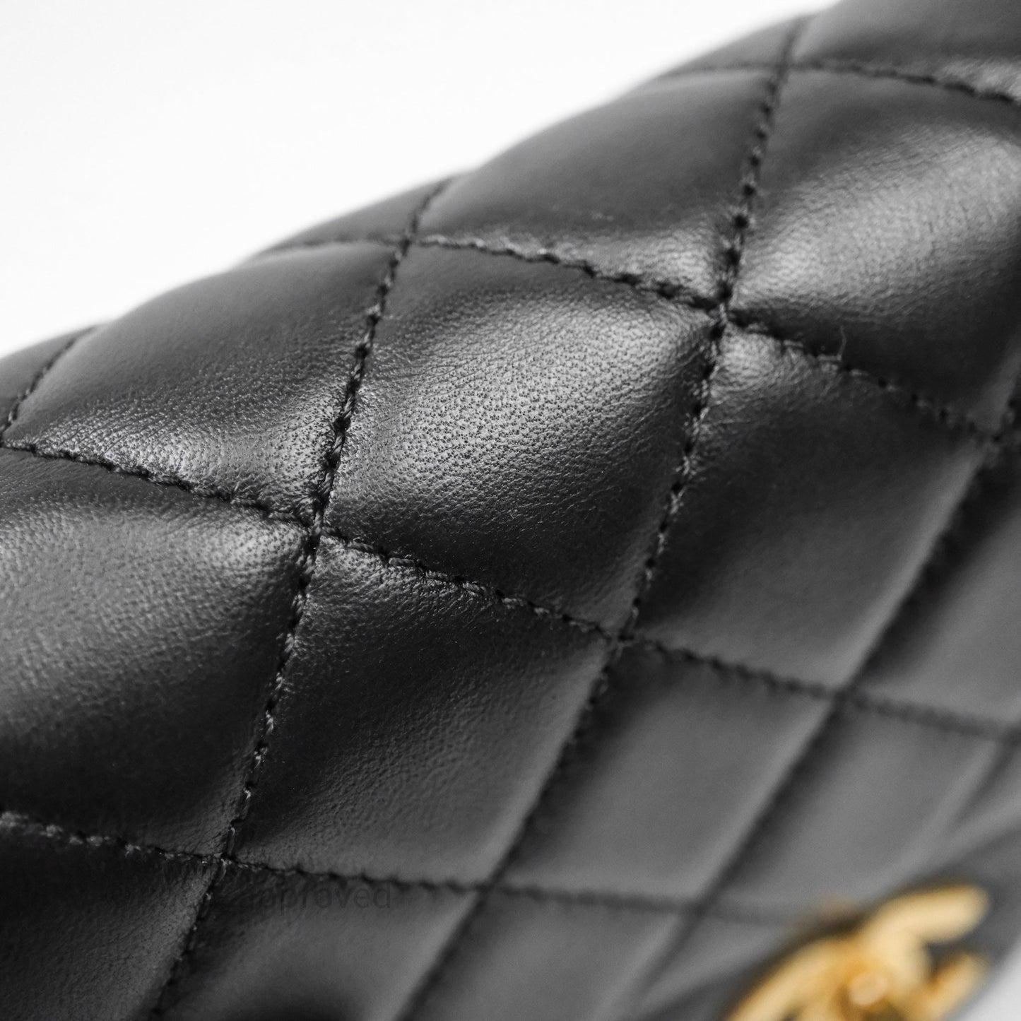 Chanel Mini Rectangular Pearl Crush Quilted Black Lambskin Aged Gold Hardware