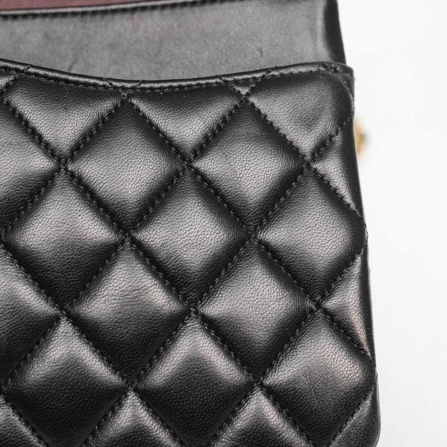 Chanel Classic M/L Medium Flap Quilted Black Lambskin Gold Hardware