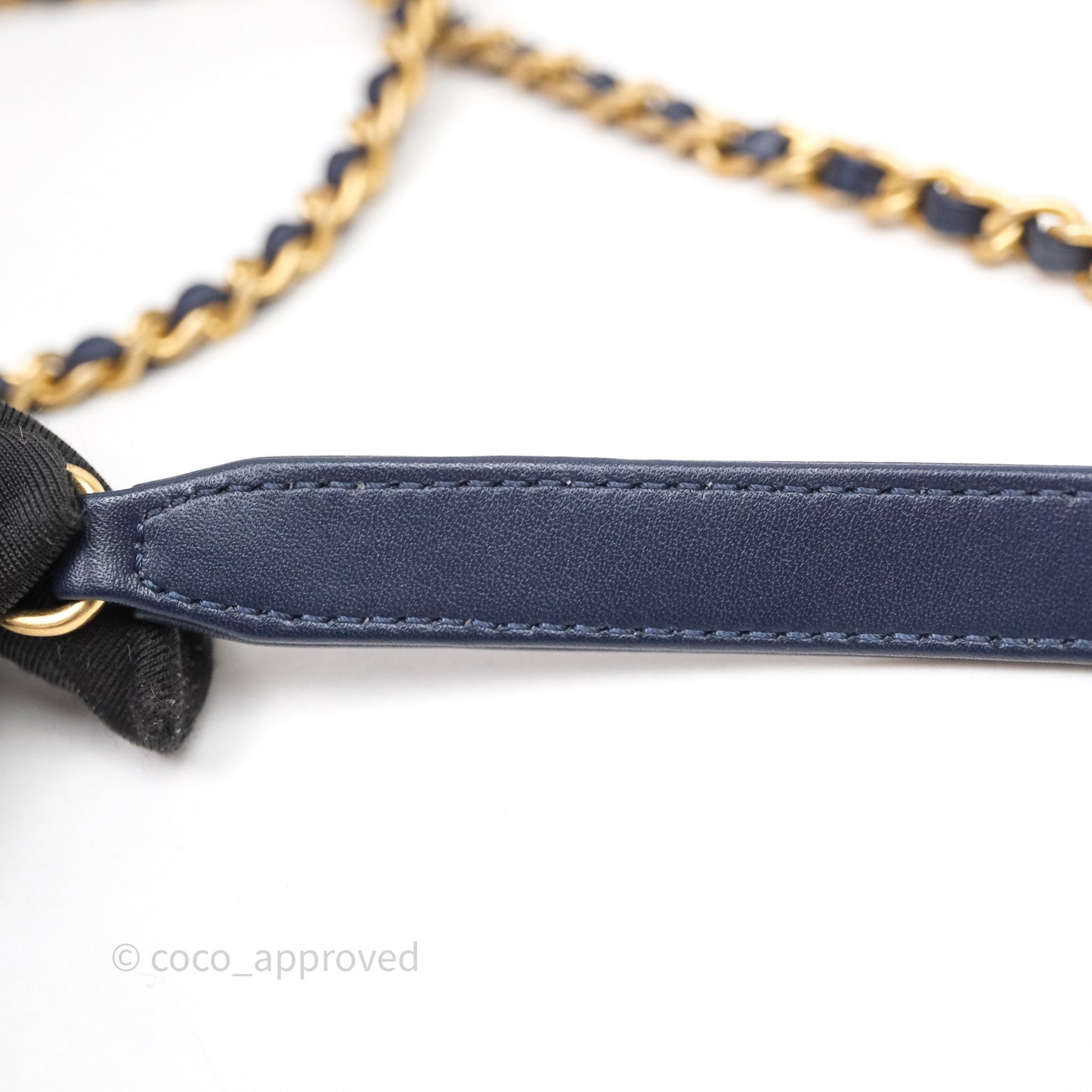 Chanel Quilted Small CC Filigree Vanity Case Navy Caviar Gold Hardware