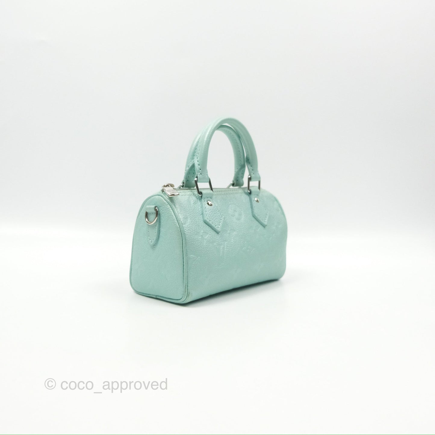 Louis Vuitton Nano Speedy Monogram Empreinte Pearly Lagoon Blue