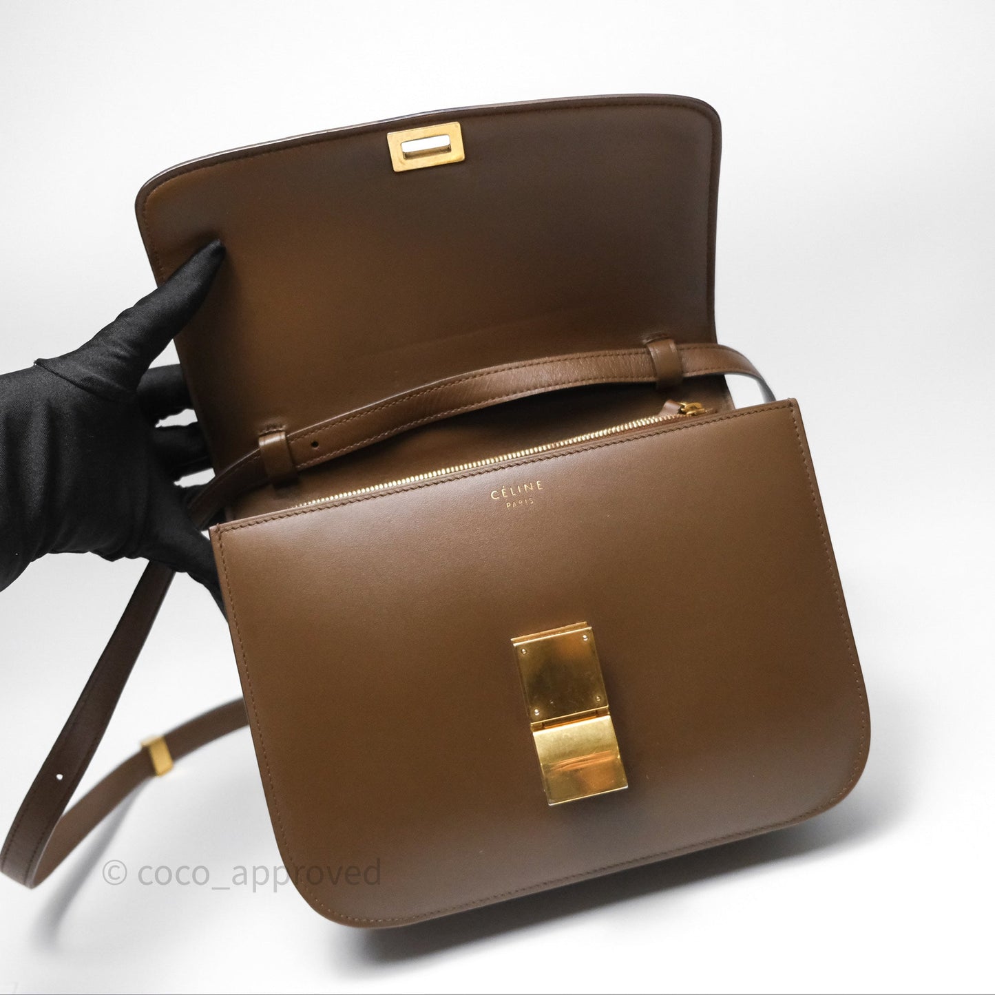 Celine Medium Classic Box Flap Caramel Calfskin