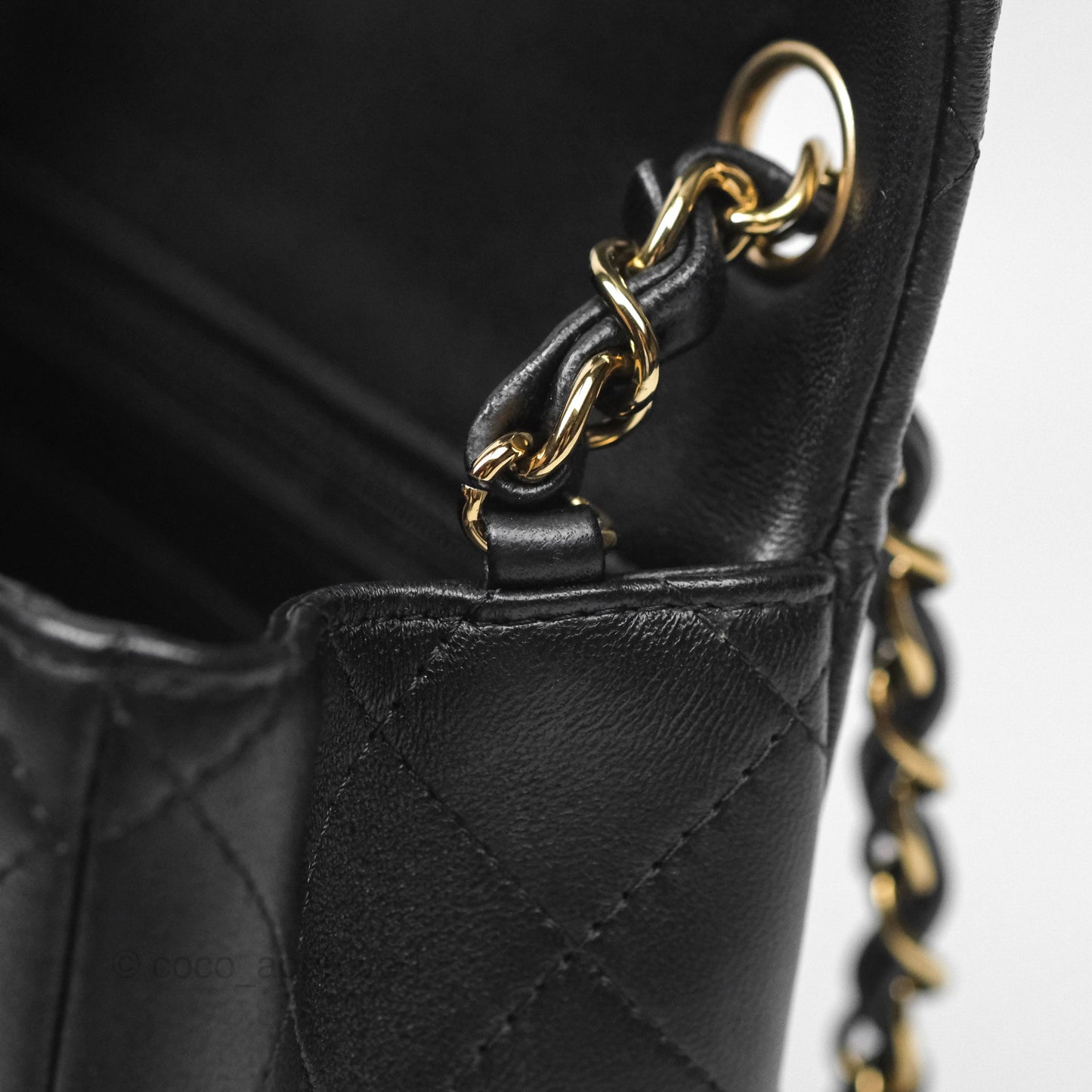 Chanel Mini Square Black Lambskin Gold Hardware