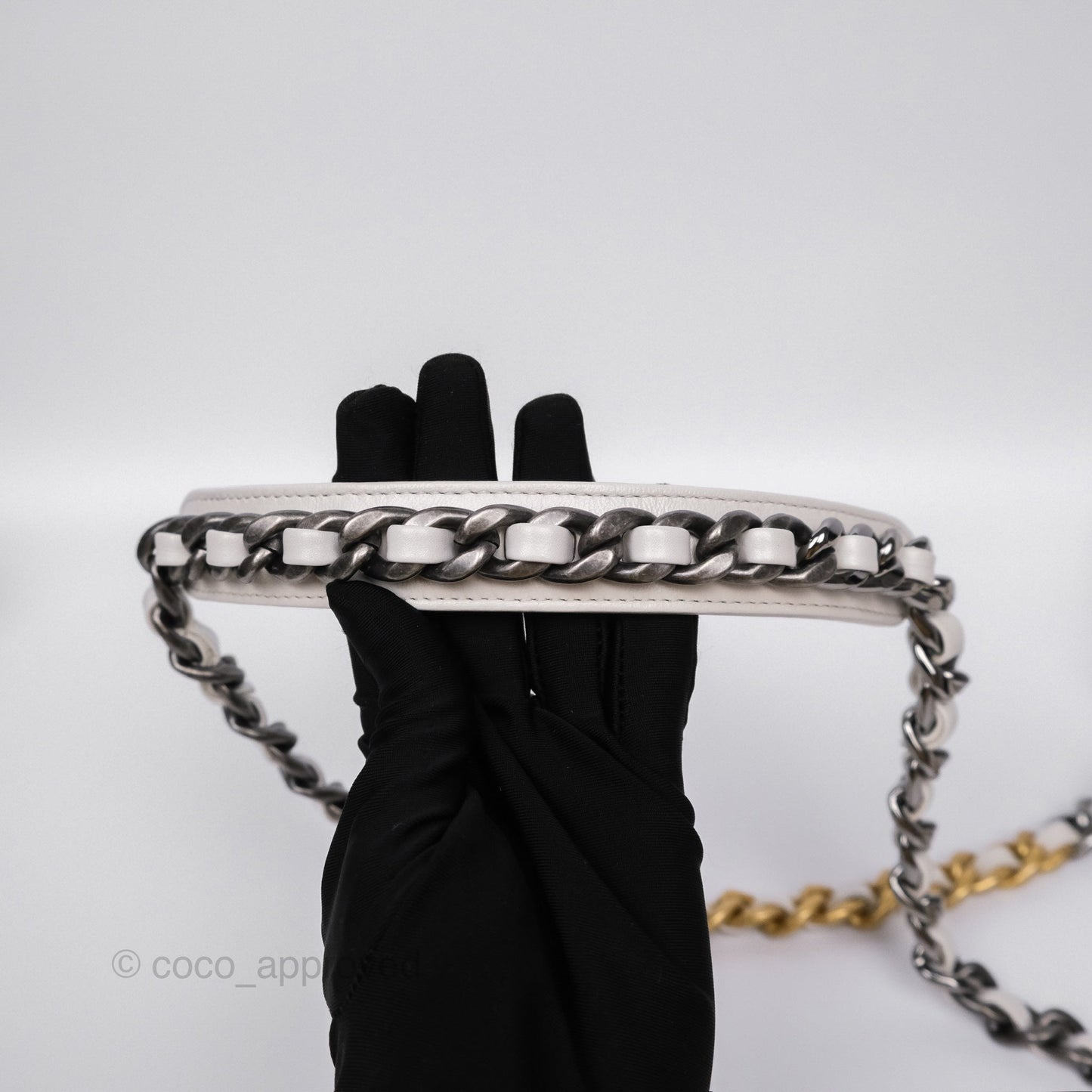 Chanel 19 Small White Mixed Hardware