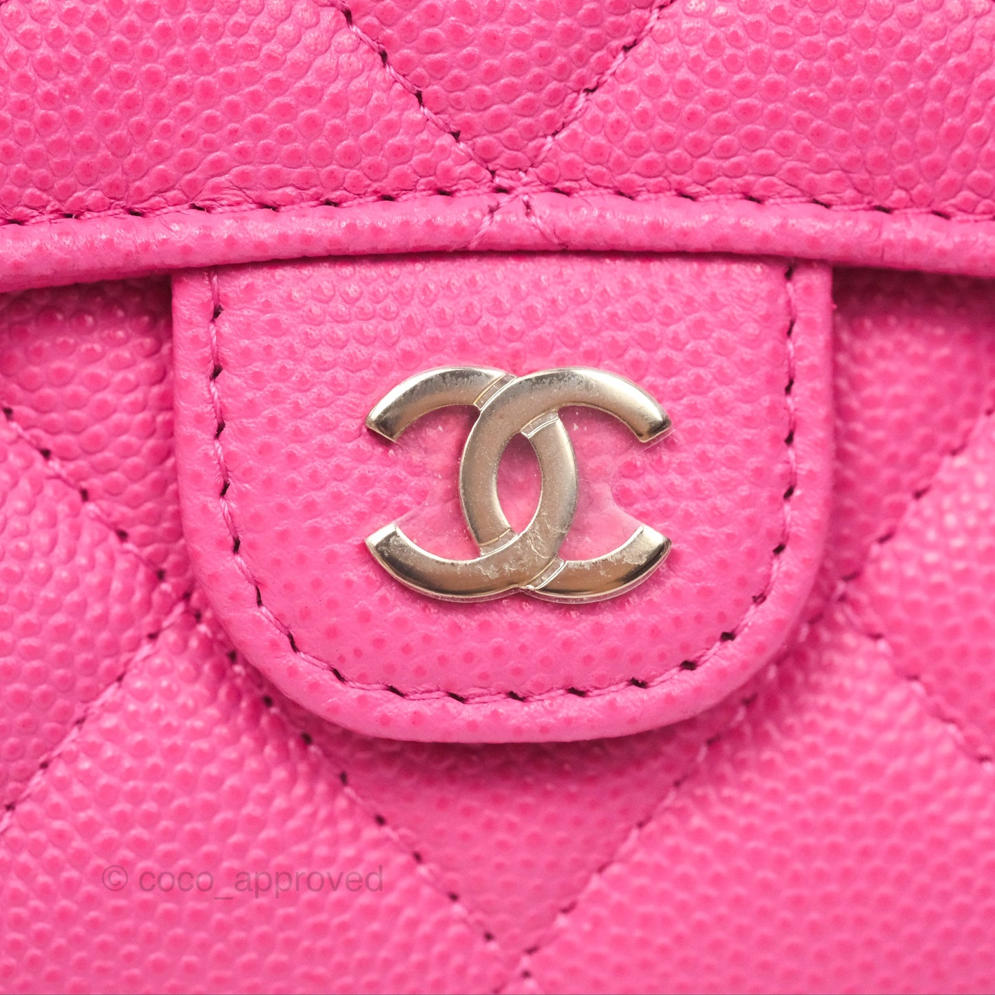 Chanel Mini Wallet With Chain Pink Caviar Gold Hardware