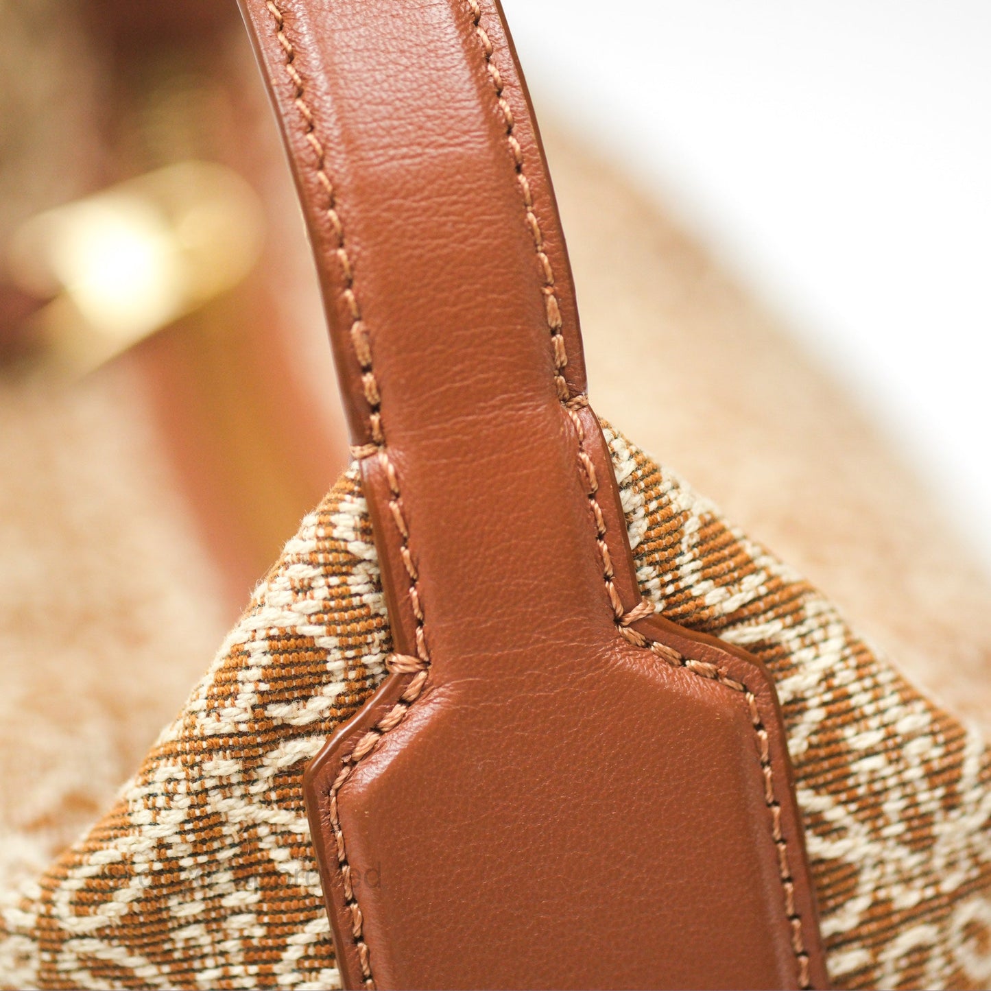 Loewe Small Cubi bag in Anagram Jacquard & Calfskin Tan Pecan
