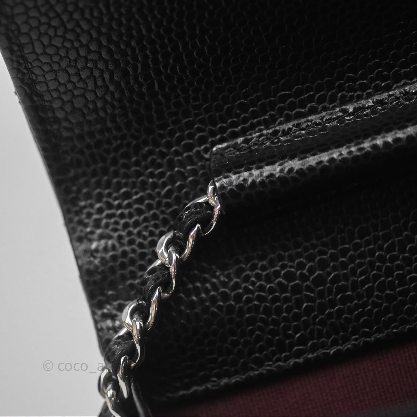 Chanel Quilted Classic Wallet on Chain WOC Black Caviar Silver Hardware