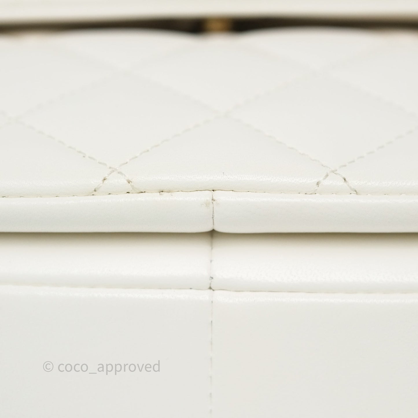 Chanel Mini Trendy CC Handle Bag Lacquered Logo White Lambskin