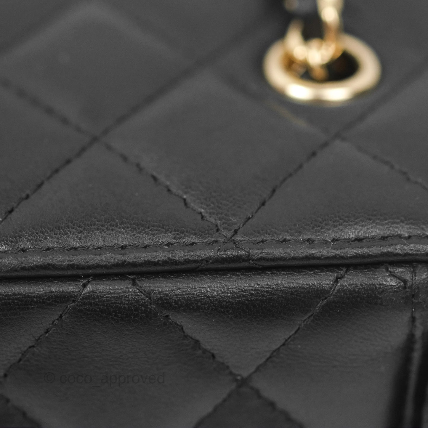 Chanel Vanity Rectangular Black Lambskin Gold Hardware