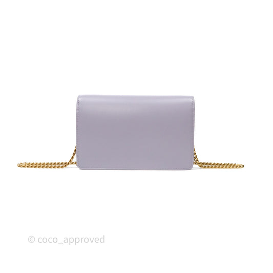 Celine Margo Wallet On Chain in Purple lavender Shiny Calfskin
