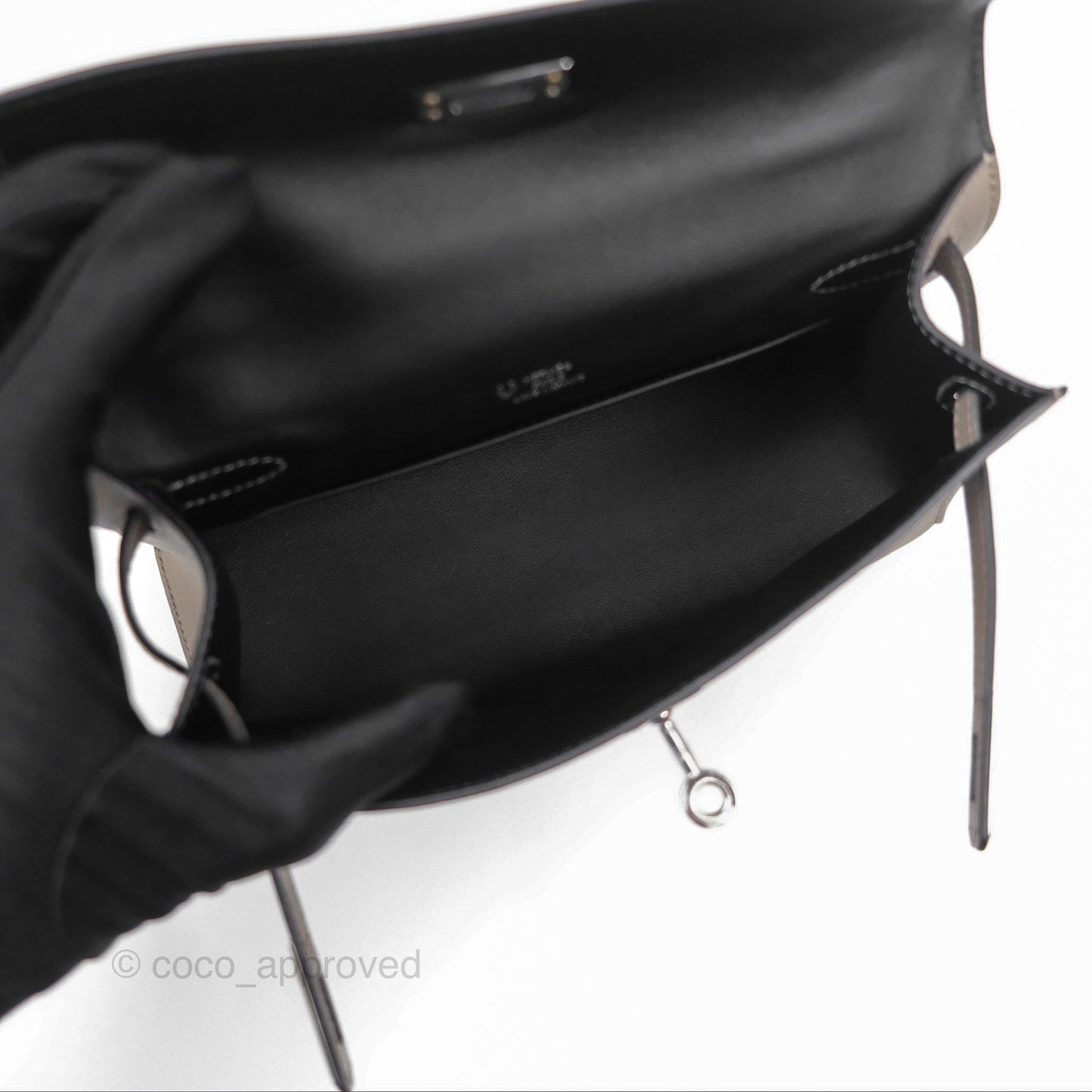 Hermès Kelly Pochette Clutch HSS Gris Asphalte M8/ Noir 89 Palladium Hardware